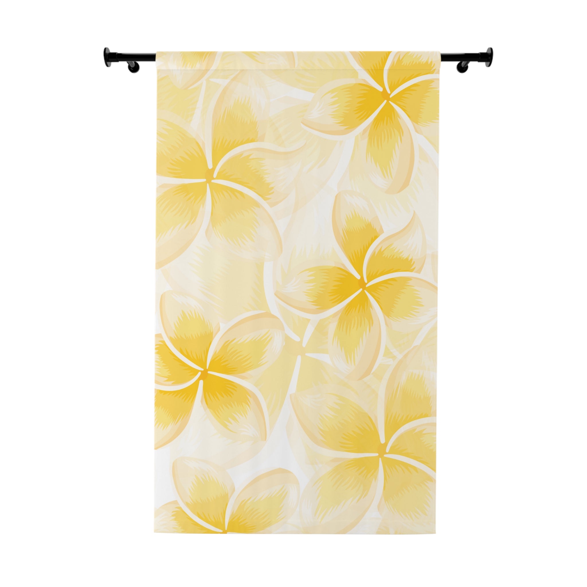 Bright Floral Window Curtains, Yellow Flower Curtains, Home Decor, Summer Living Room, Tropical Vibe