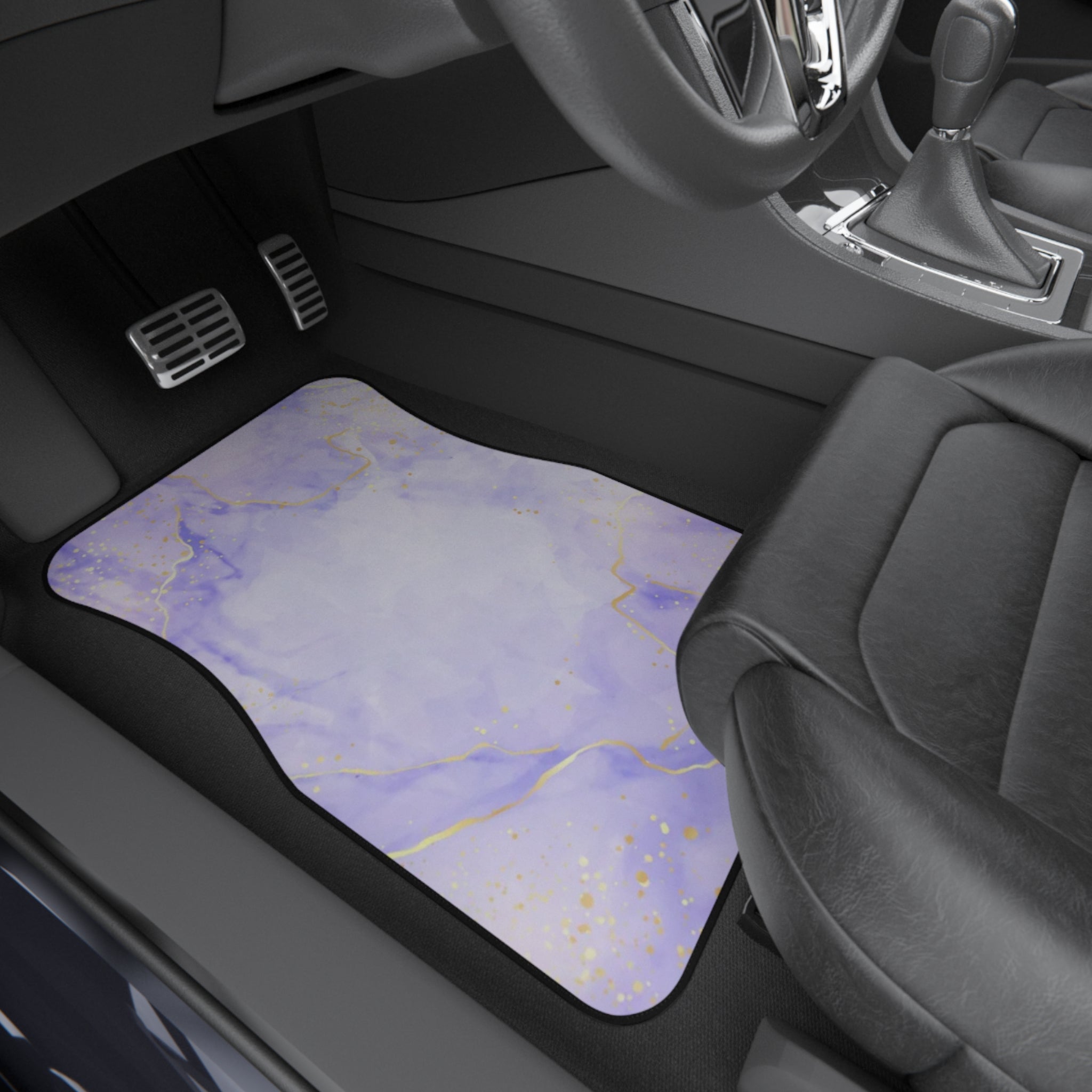 Elegant Purple Marble Car Mats - Stylish Auto Accessories for Women, Car Interior Decor, Gift for New Car Owners, Custom Floor Mats