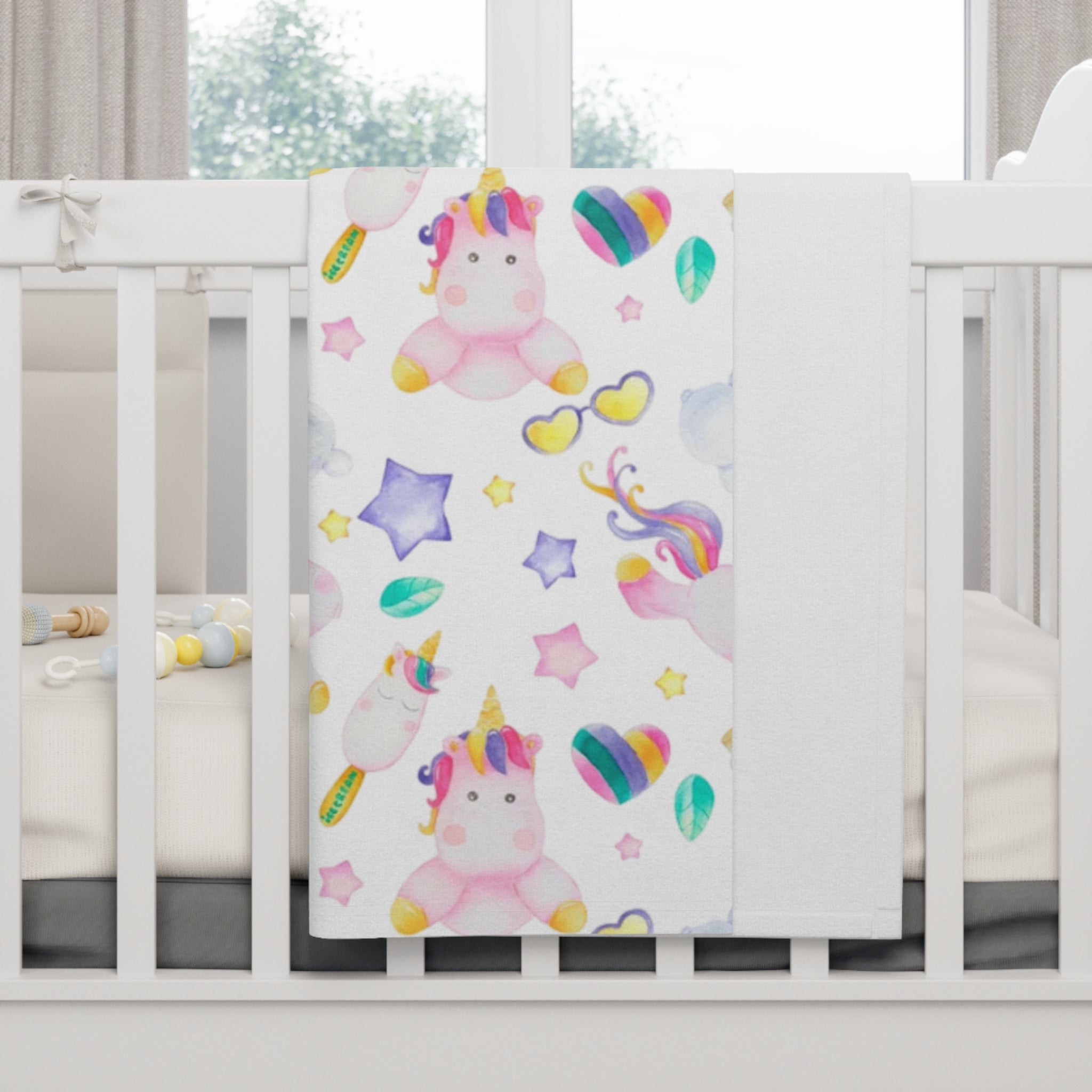 Unicorn Baby Blanket - Cozy Fleece for nurseries, Baby Showers, Kids' Rooms, Birthdays, Soft Throw for Little Ones, Adorable Nursery Decor