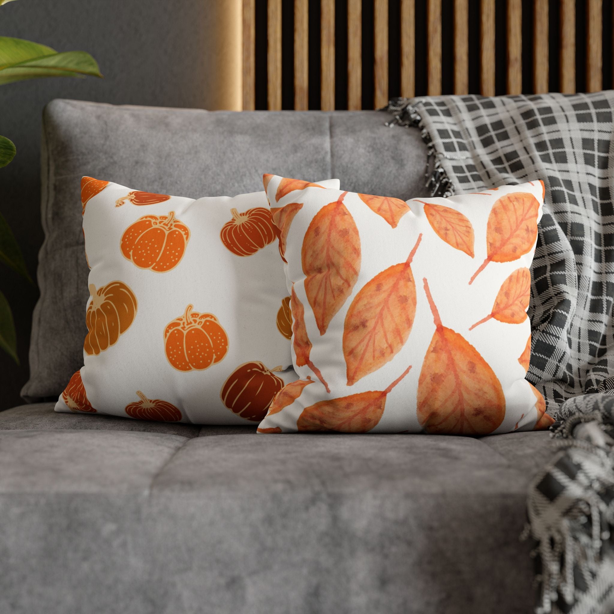 Autumn Leaves Faux Suede Pillowcase, Cozy Home Decor, Fall Cushion Cover, Rustic Living, Seasonal Accent, Thanksgiving Gift