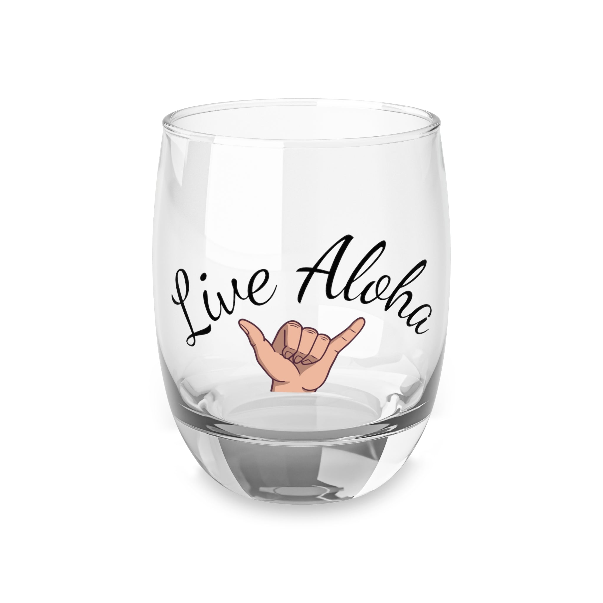 Aloha Whiskey Glass, Hand Gesture Drinkware, Barware Gift, Tropical Vibe Tumbler, Perfect for Parties, Beach Decor