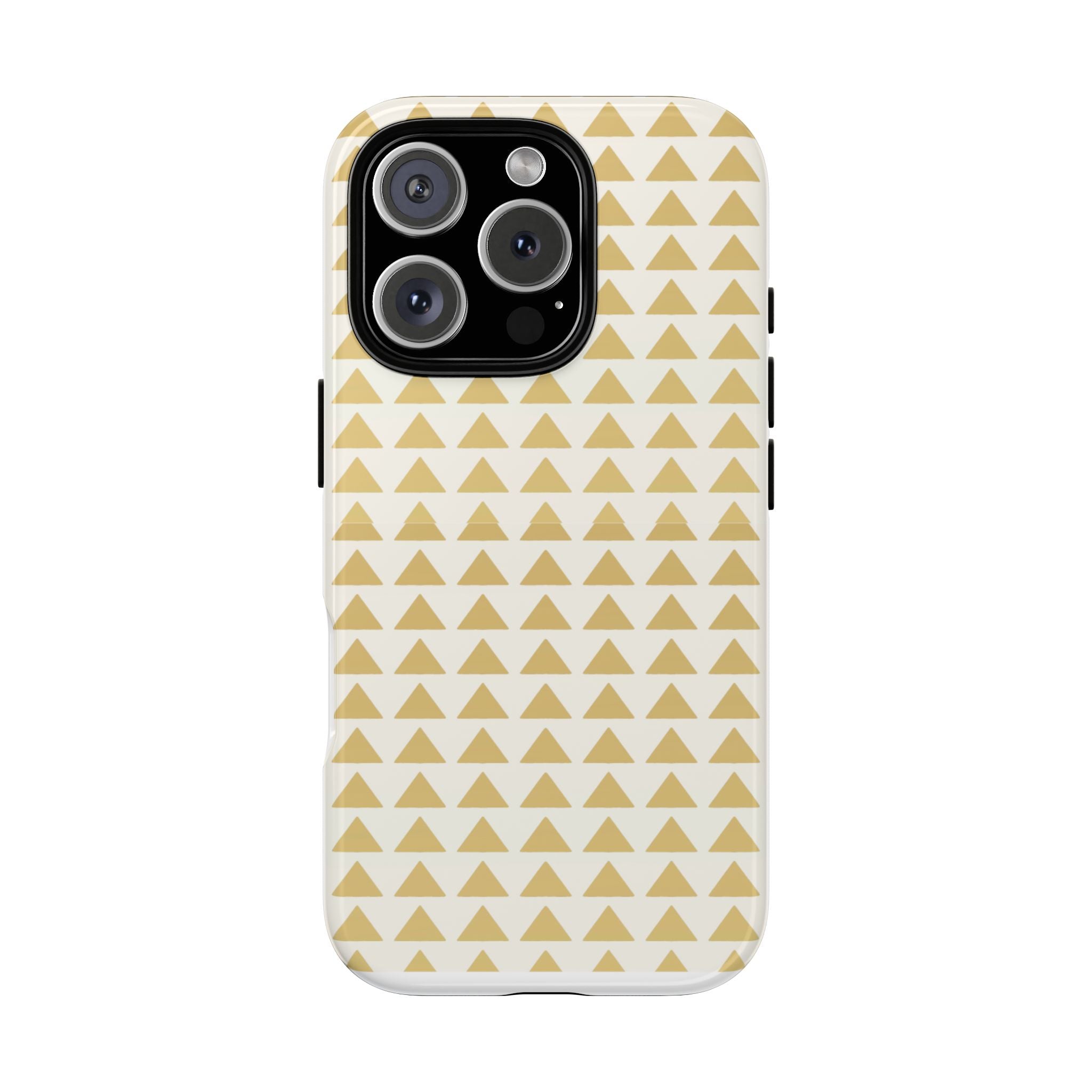 Gold Triangle Phone Case, Chic Phone Cover, Stylish Phone Accessory, Unique Gift for Tech Lovers, Durable Phone Protector