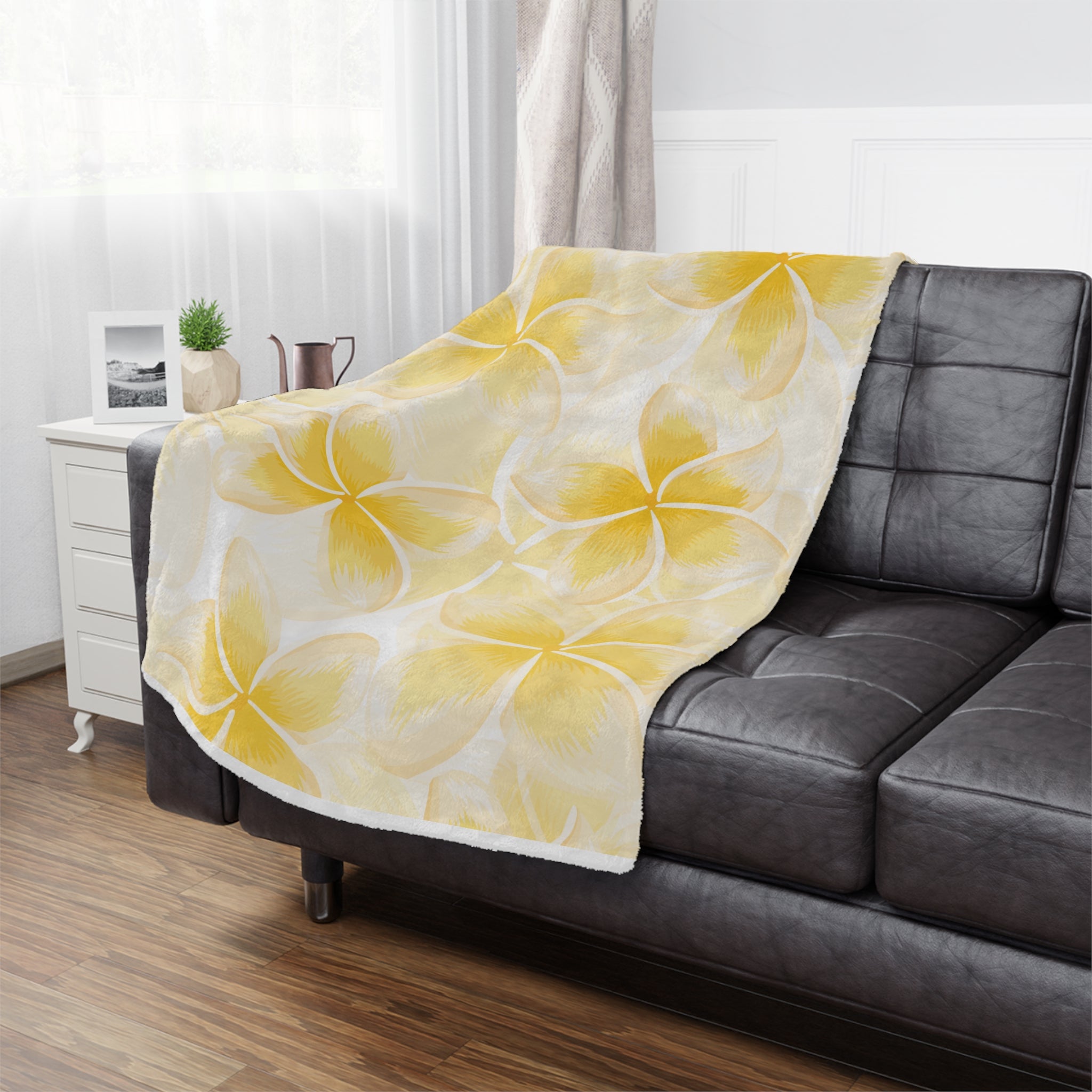 Sunny Floral Velveteen Blanket | Cozy Home Decor, Gift for Her, Summer Vibes, Lounge Throw, Baby Shower Essentials