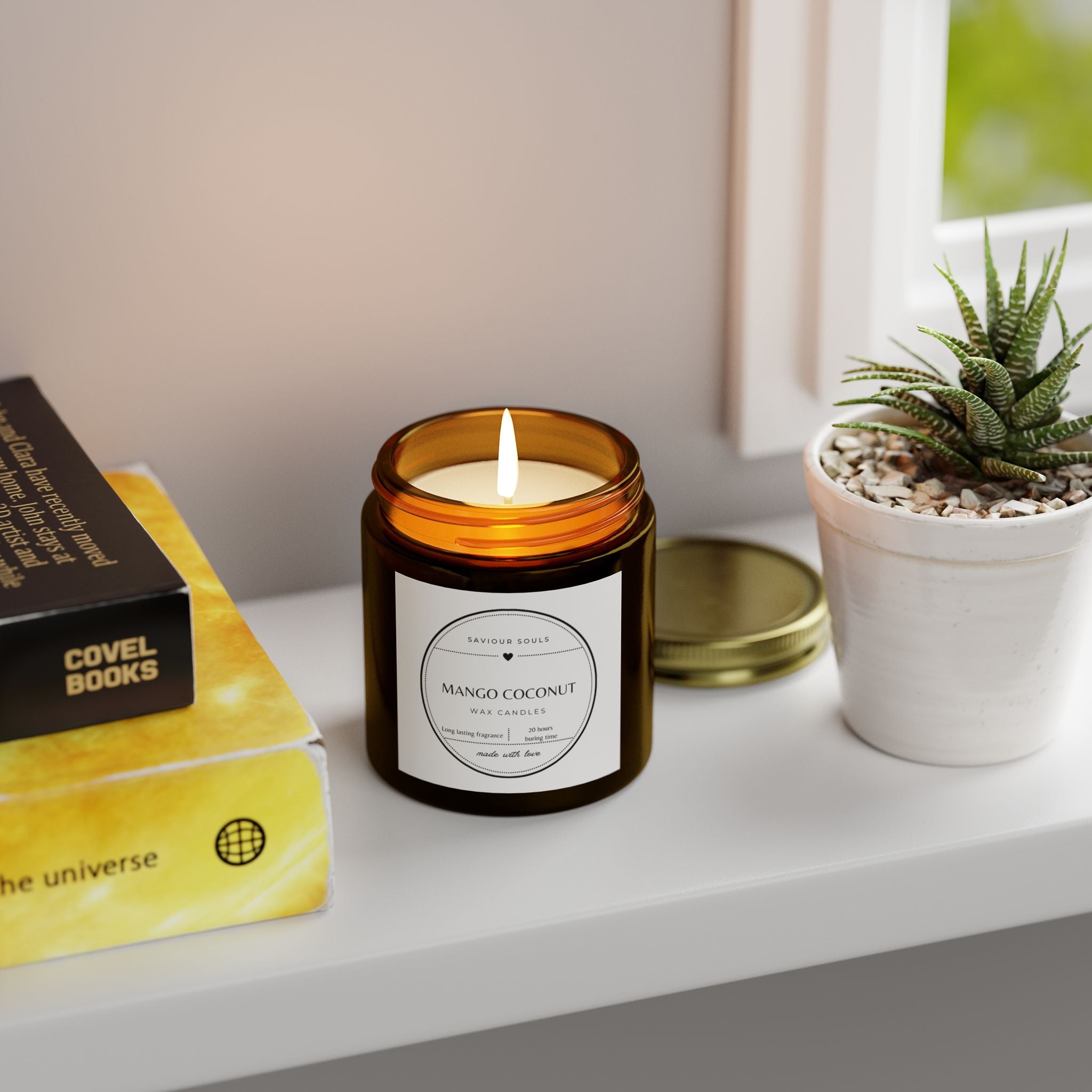Mango Coconut Scented Candles | 4oz & 9oz | Relaxing Aromatherapy | Home Decor | Gifts for Her