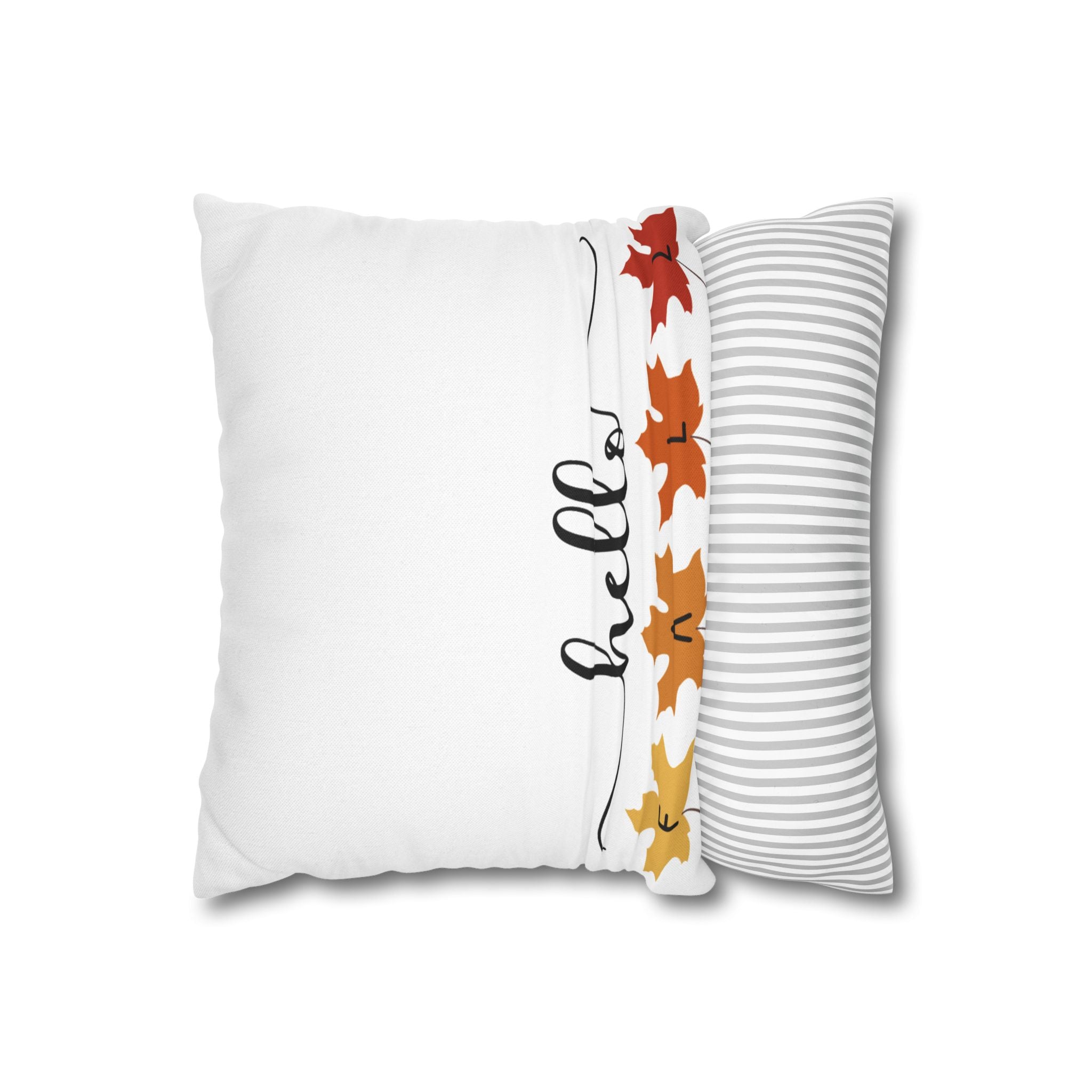Autumn Leaf Decor Pillowcase, Hello Fall Cushion Cover, Cozy Home Accents, Seasonal Pillow for Fall Decor, Thanksgiving Gift Idea