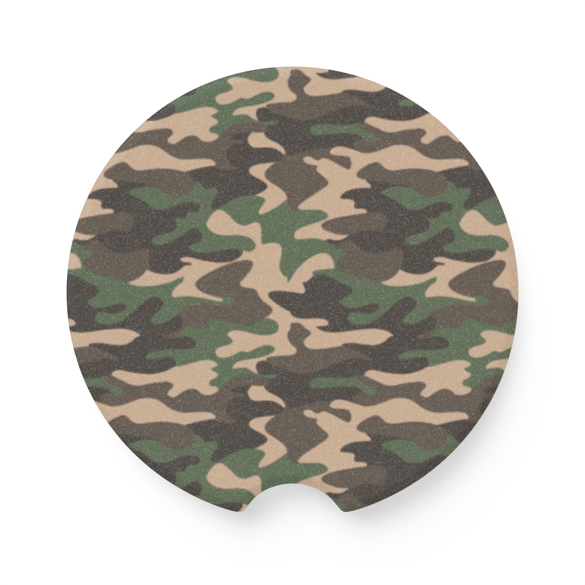 Camouflage Soapstone Car Coaster for a Stylish Ride, Car Accessories, Gifts for Him, Auto Decor, Vehicle Drink Holder