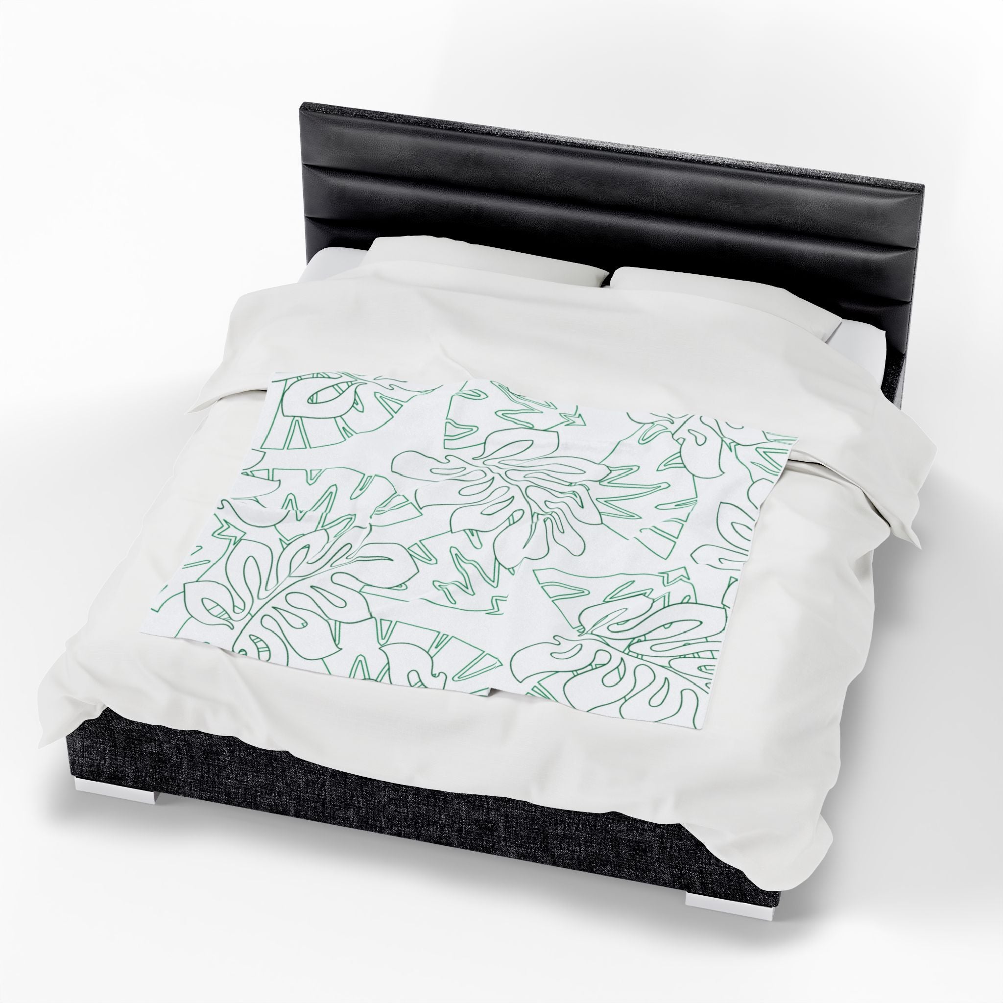 Tropical Leaves Plush Blanket - Cozy, Soft, Decorative Throw for Home, Gift for Her, Summer Vibes, Relaxation Decor