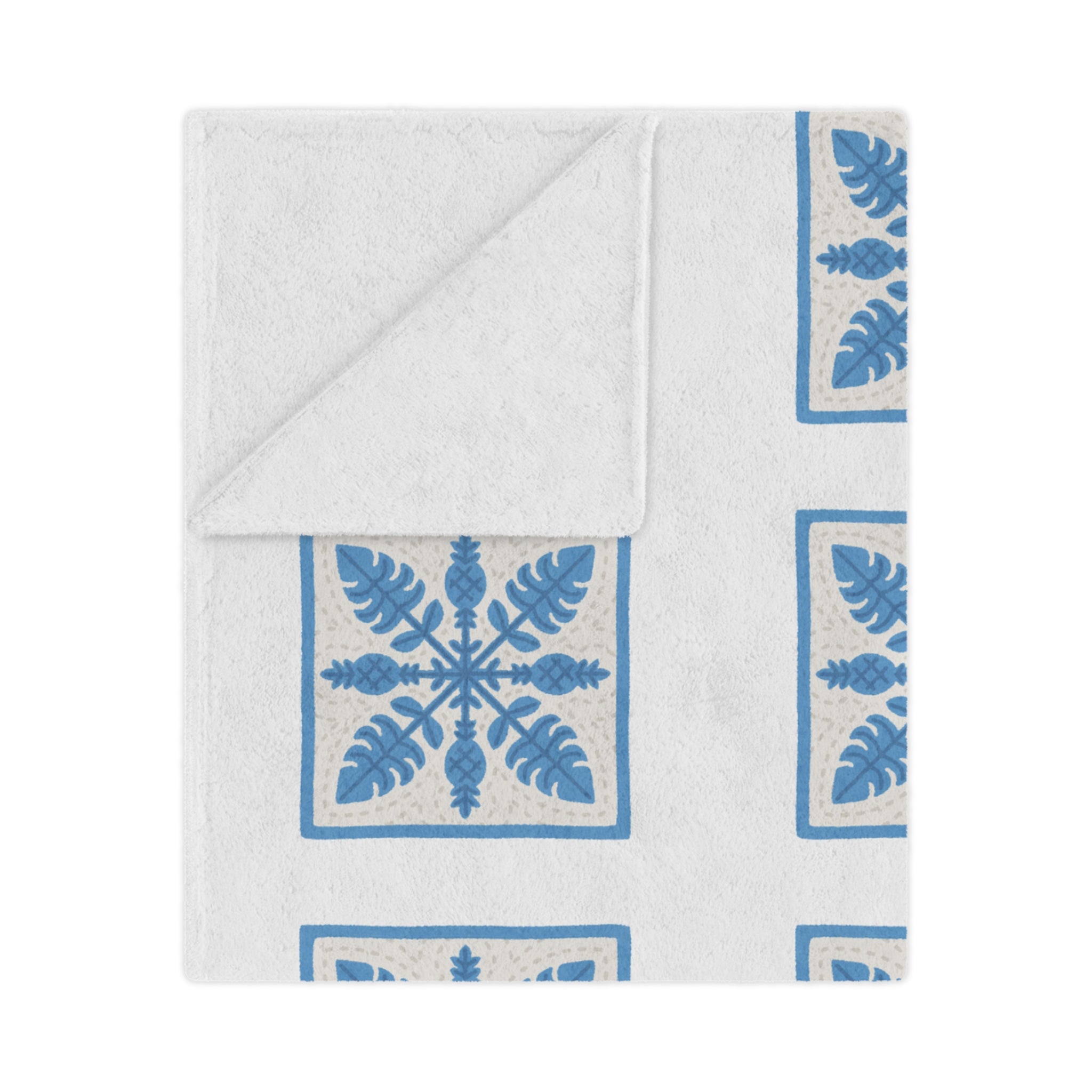 Cozy Winter Minky Blanket, Soft Throw, Holiday Gift, Home Decor, Snuggle Blanket, Nursery Blanket, Blue Floral Design