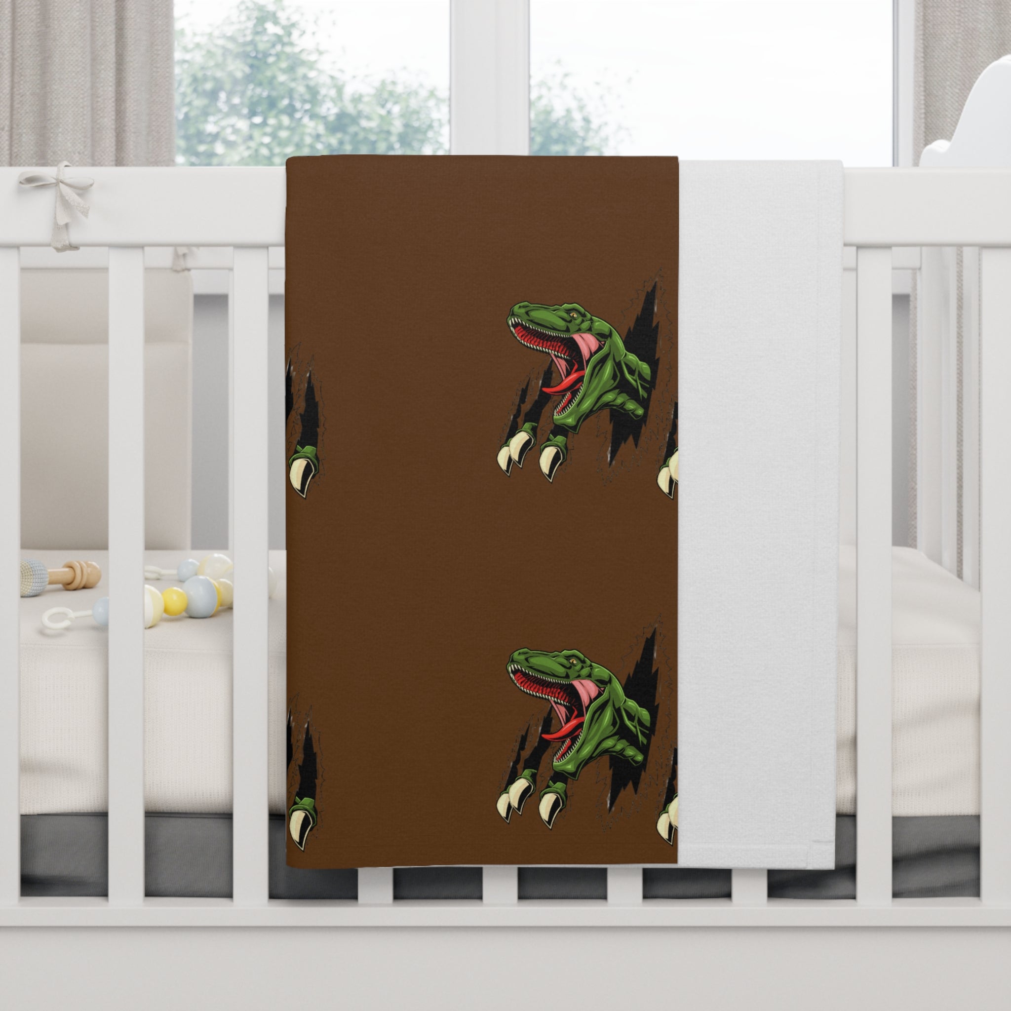 Whimsical Dinosaur Soft Fleece Baby Blanket, Cozy Nursery Decor, Baby Shower Gift, Playtime Essential, Unique Kids Gift
