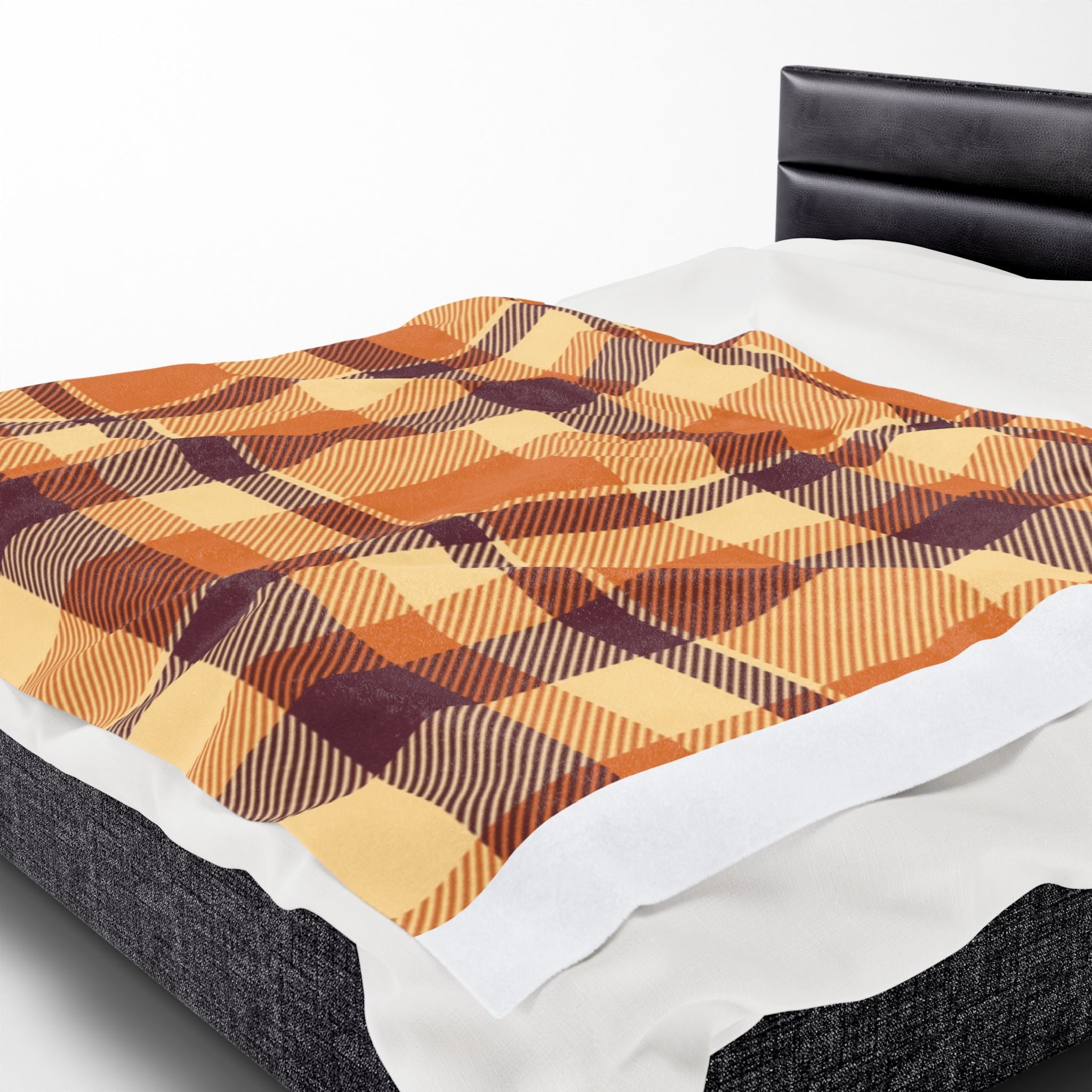 Cozy Plaid Velveteen Plush Blanket | Soft Throw for Fall, Winter, Home Décor, Gifts, Snuggling
