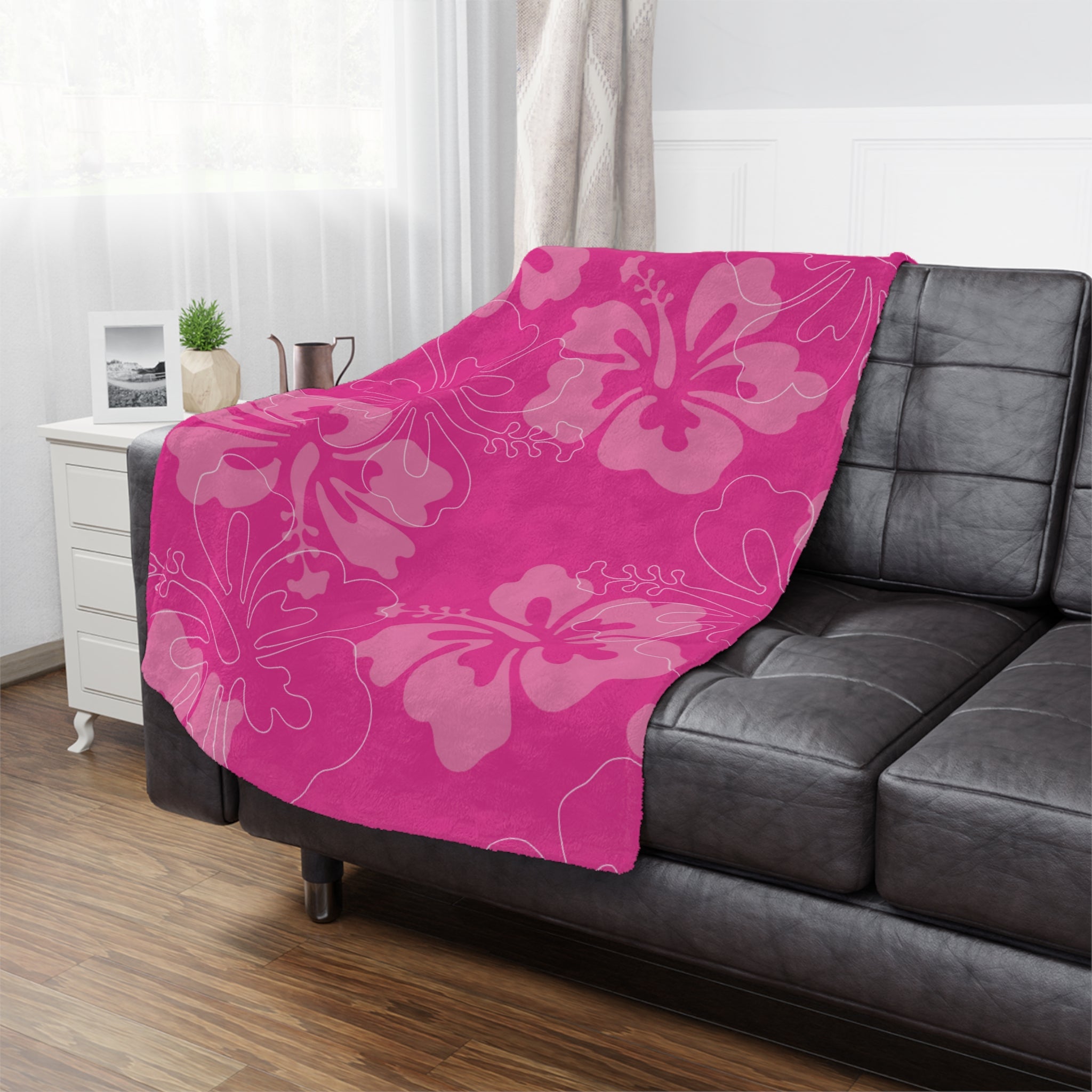 Pink Floral Minky Blanket, Cozy Baby Blanket, Nursery Decor, Throw for Kids, Flower Pattern Gift