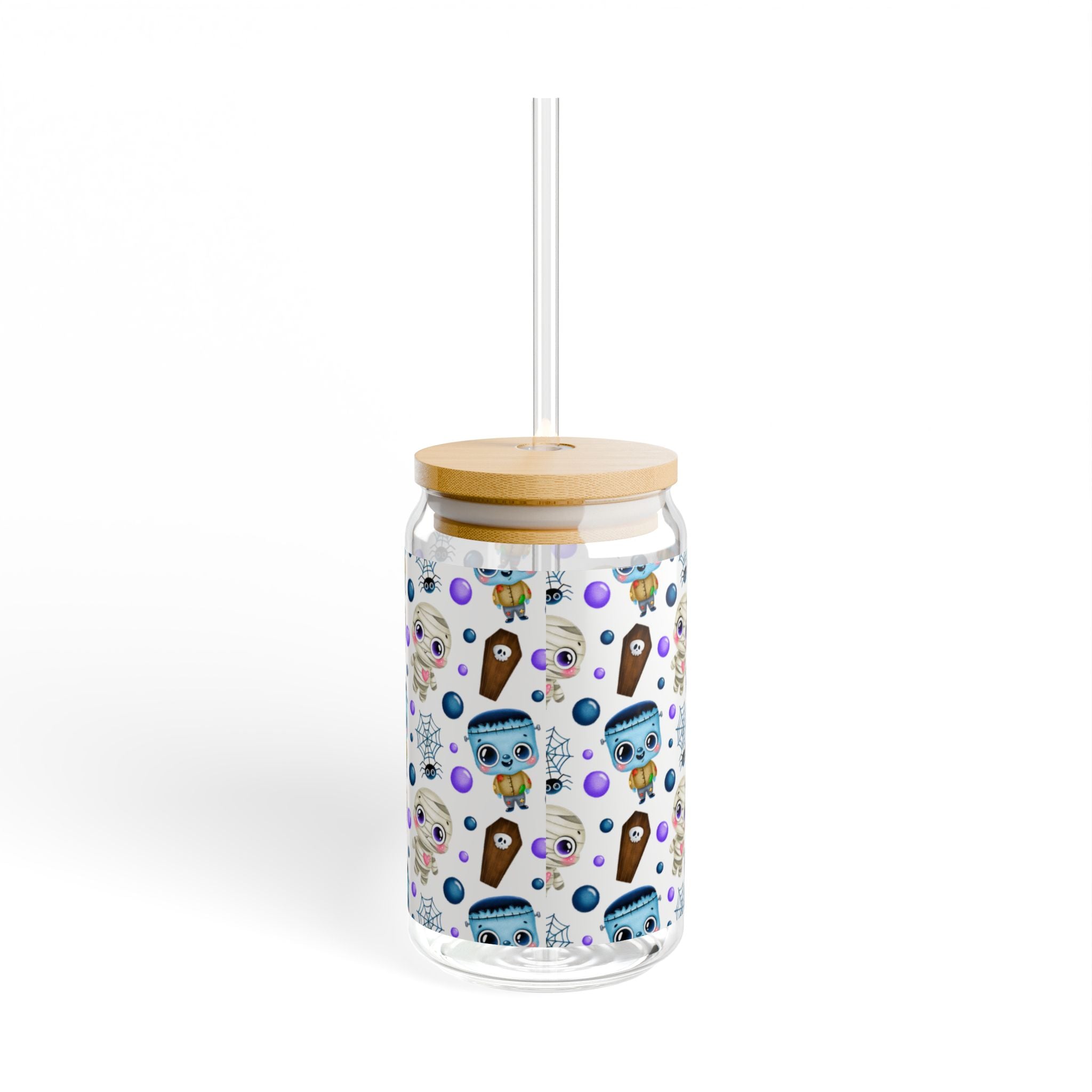 Whimsical Sipper Glass, 16oz | Cute Dessert Drinkware, Fun Party Glass, Unique Gift, Colorful Kitchen Decor, Summer Refreshments