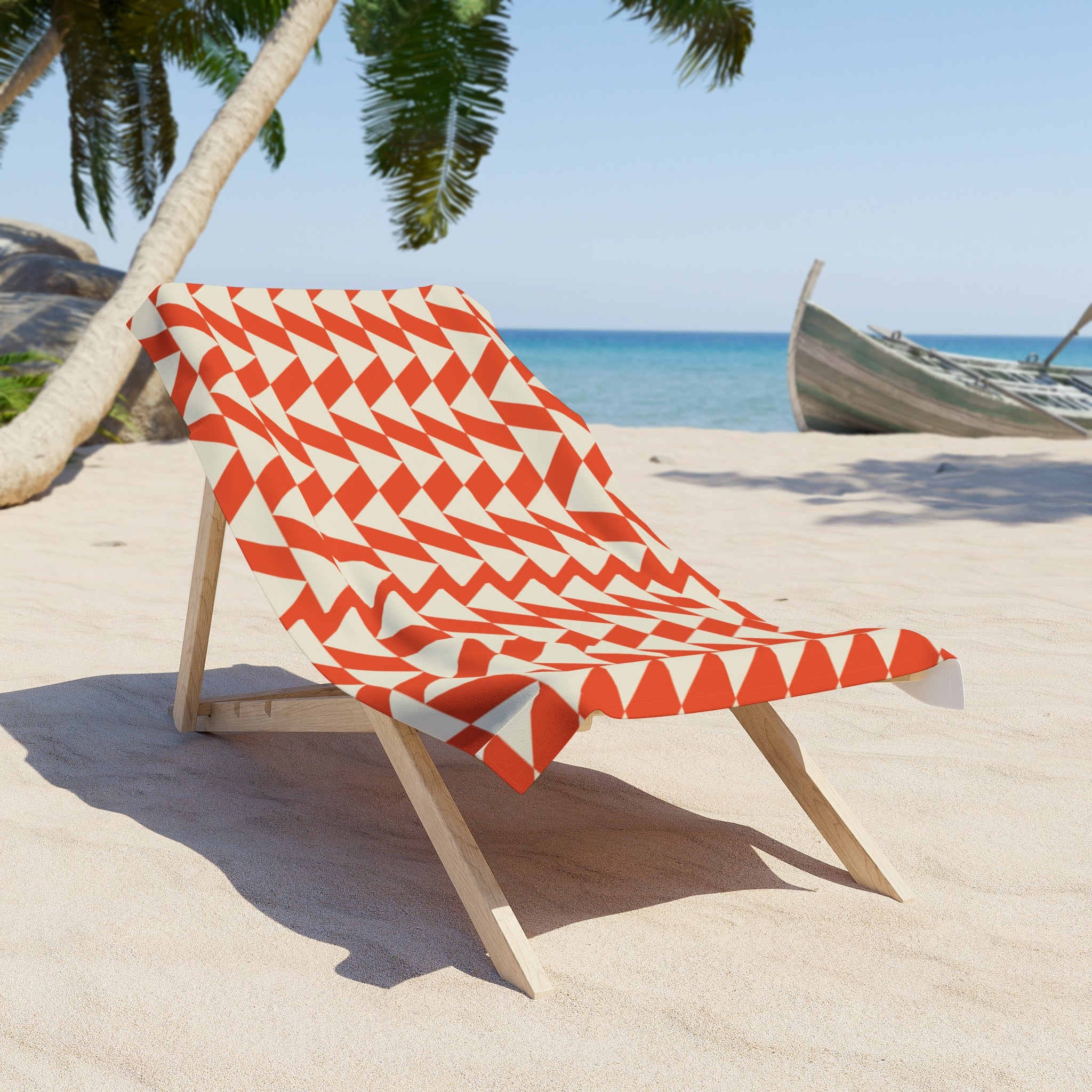Vibrant Geometric Beach Towel for Summer Days, Poolside Chill, Vacation Ready, Beach Gift, Lightweight Travel Towel