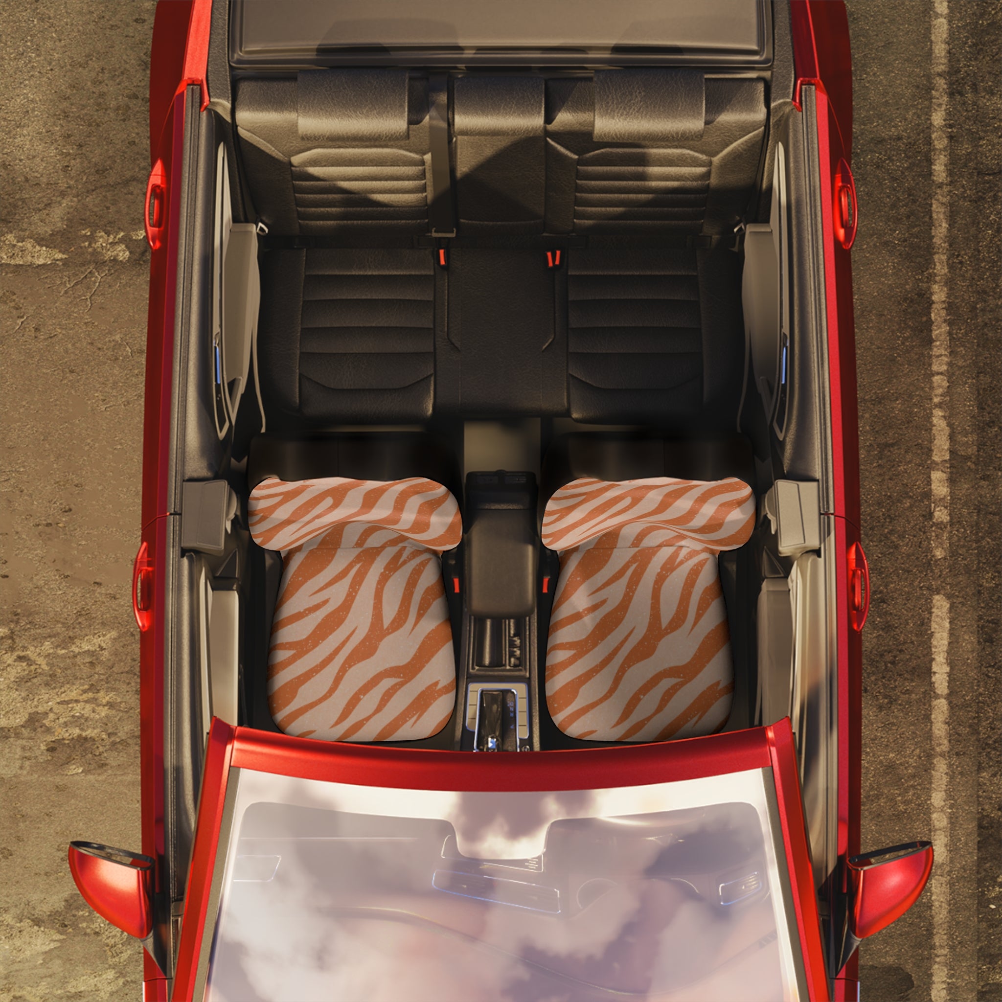 Wildlife-Inspired Car Seat Covers, Orange Zebra Print, Animal Lover Gift, Auto Accessories, Car Decor, Safari Theme