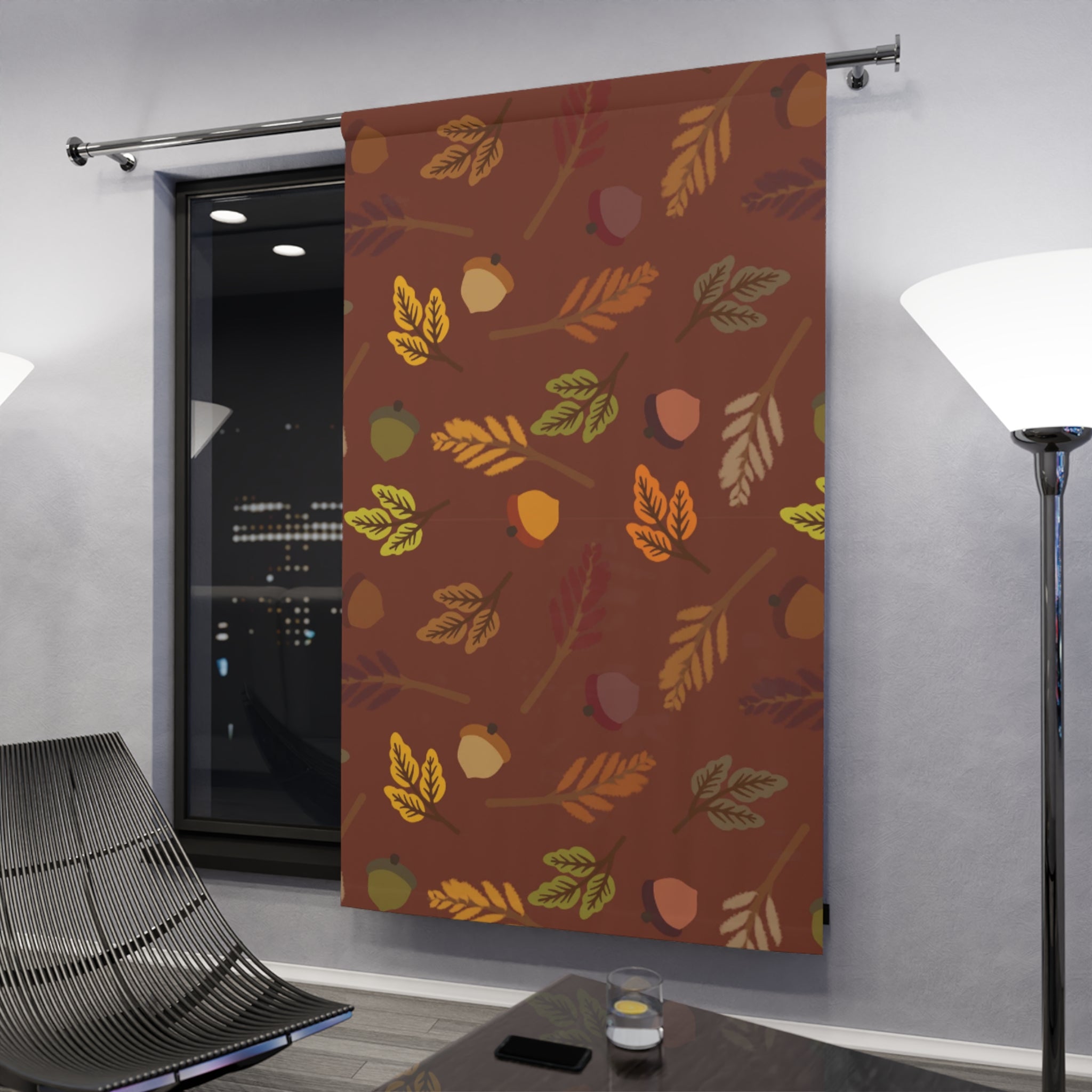 Autumn Leaf Window Curtain, Fall Decor, Home Decor, Room Accessories, Cozy Living Room