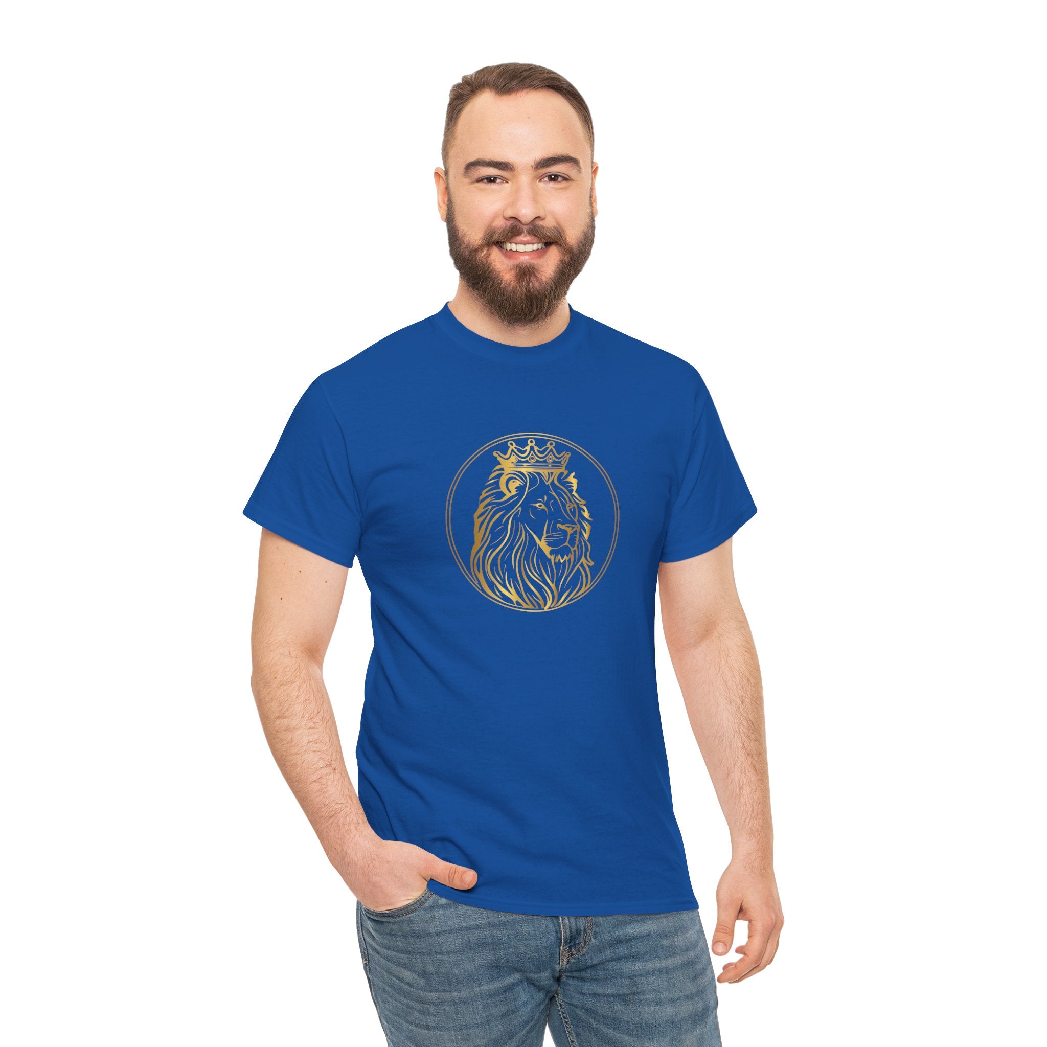 Majestic Lion Unisex Heavy Cotton Tee - Perfect for Animal Lovers, Casual Outings, Gifts, Birthdays, and More