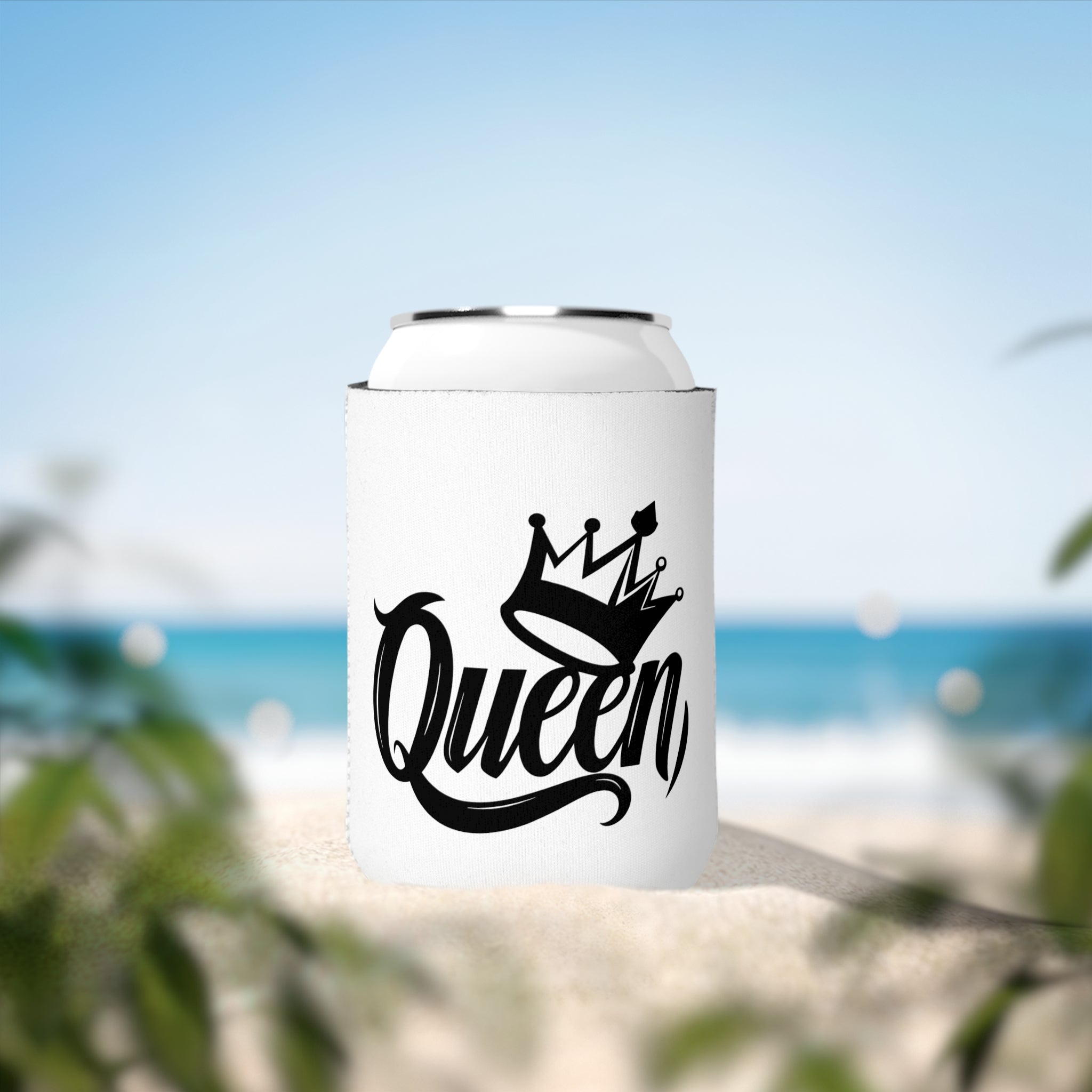 Stylish Can Cooler Sleeve, Party Fun Drink Accessory, Gift for Her, Queen and Beauty Designs, Summer Events, Outdoor Parties, Barbecues