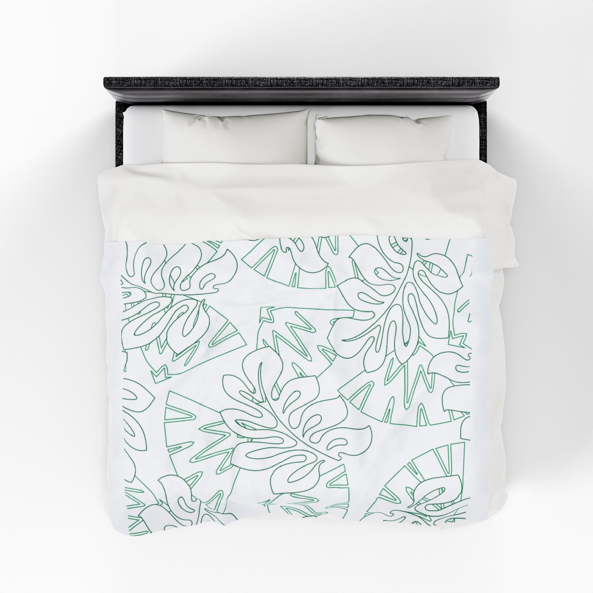 Tropical Leaves Plush Blanket - Cozy, Soft, Decorative Throw for Home, Gift for Her, Summer Vibes, Relaxation Decor
