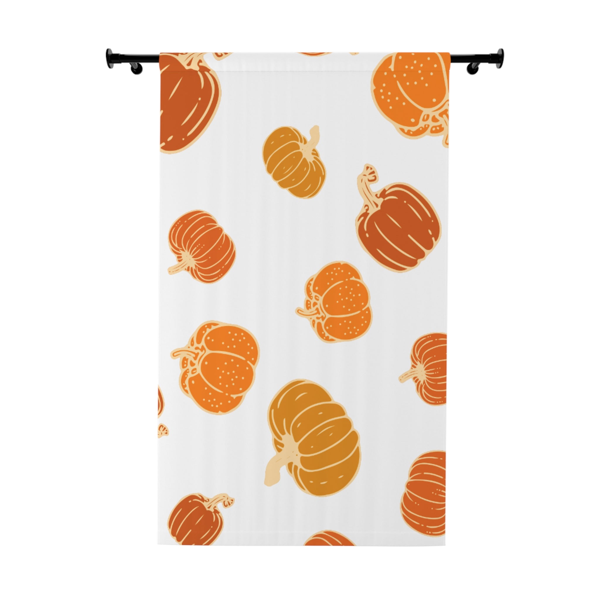 Autumn Pumpkin Window Curtain: Fall Decor, Home Aesthetic, Cozy Living, Halloween Style, Harvest Decor