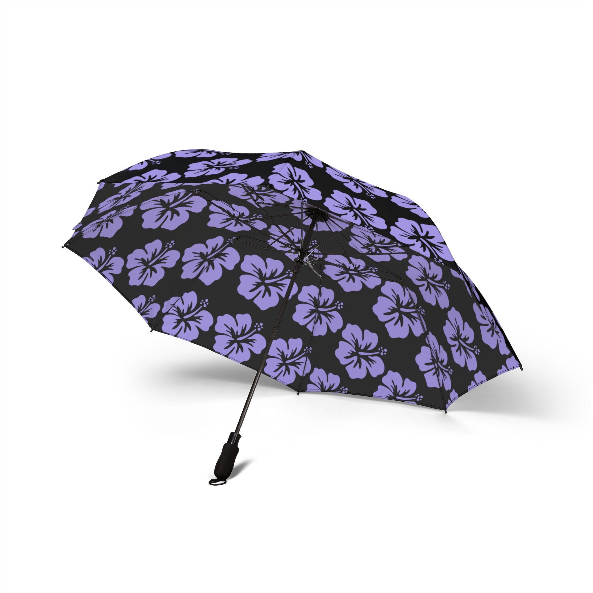 Purple Floral Foldable Umbrella | Semi-Automatic/Compact for Travel | Rain/UV Protection | Perfect Gift for Women