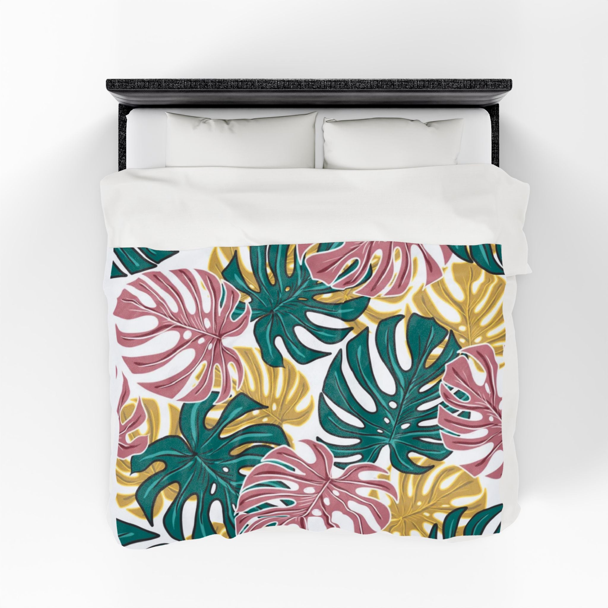 Tropical Velveteen Plush Blanket | Soft & Cozy Throw for Relaxation, Home Decor, Gift, Tropical Vibe, Indoor Comfort, Every Season