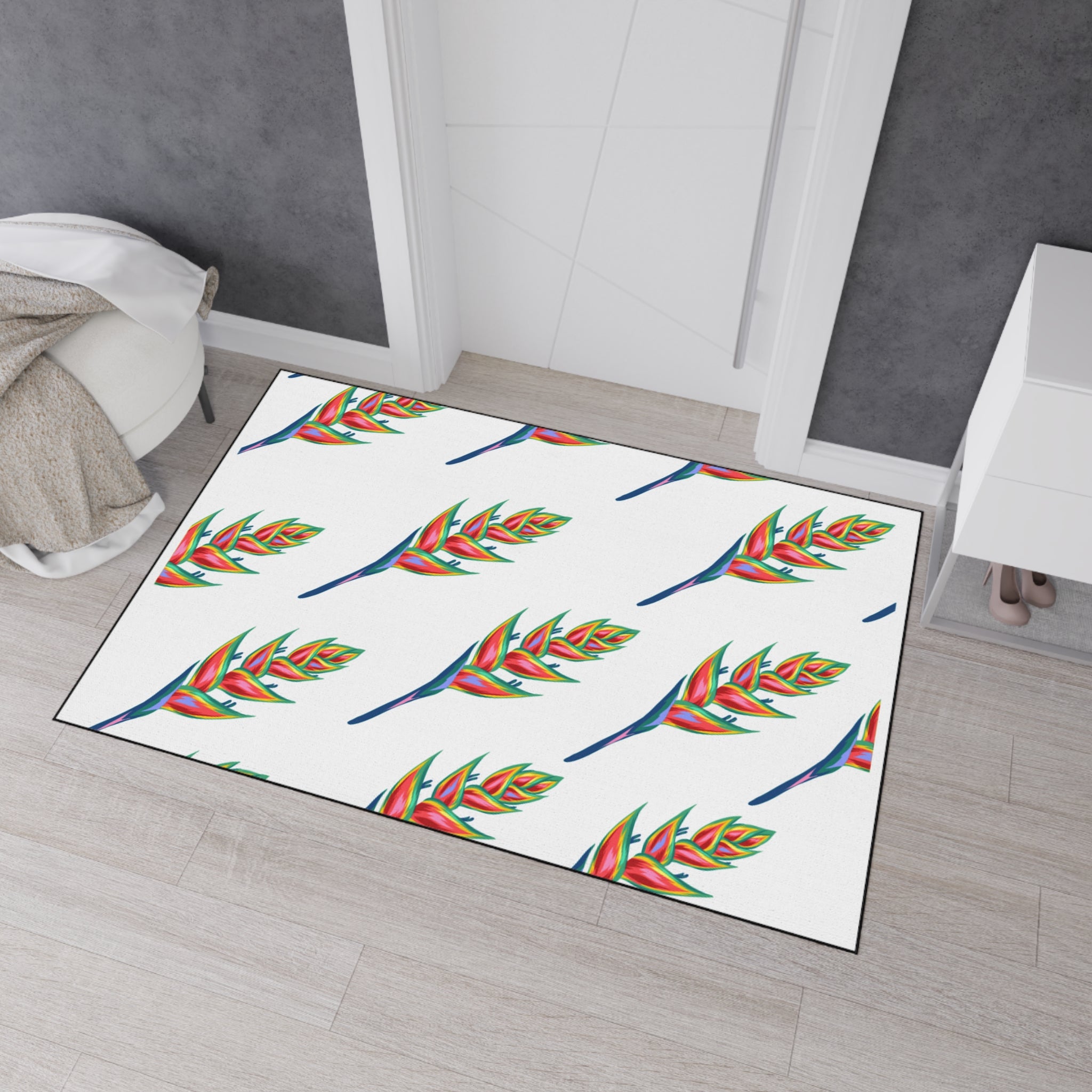 Hawaiian Vibrant Floral Heavy Duty Floor Mat, Indoor/Outdoor Rug, Home Decor, Entryway Mat, Kitchen Floor Protector
