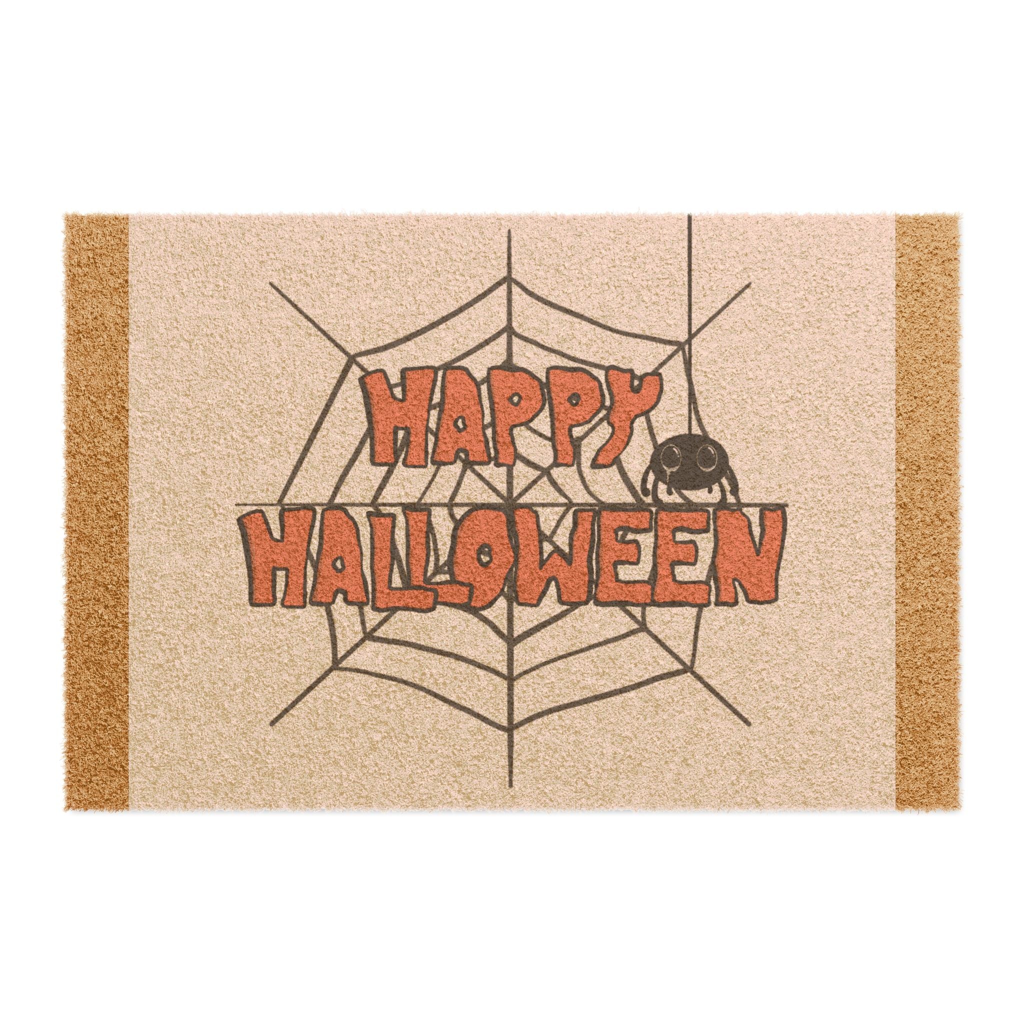 Happy Halloween Doormat - Fun Spider Web Design, Seasonal Decor, Front Porch Welcome Mat, Unique Gifts, Autumn Home Accent
