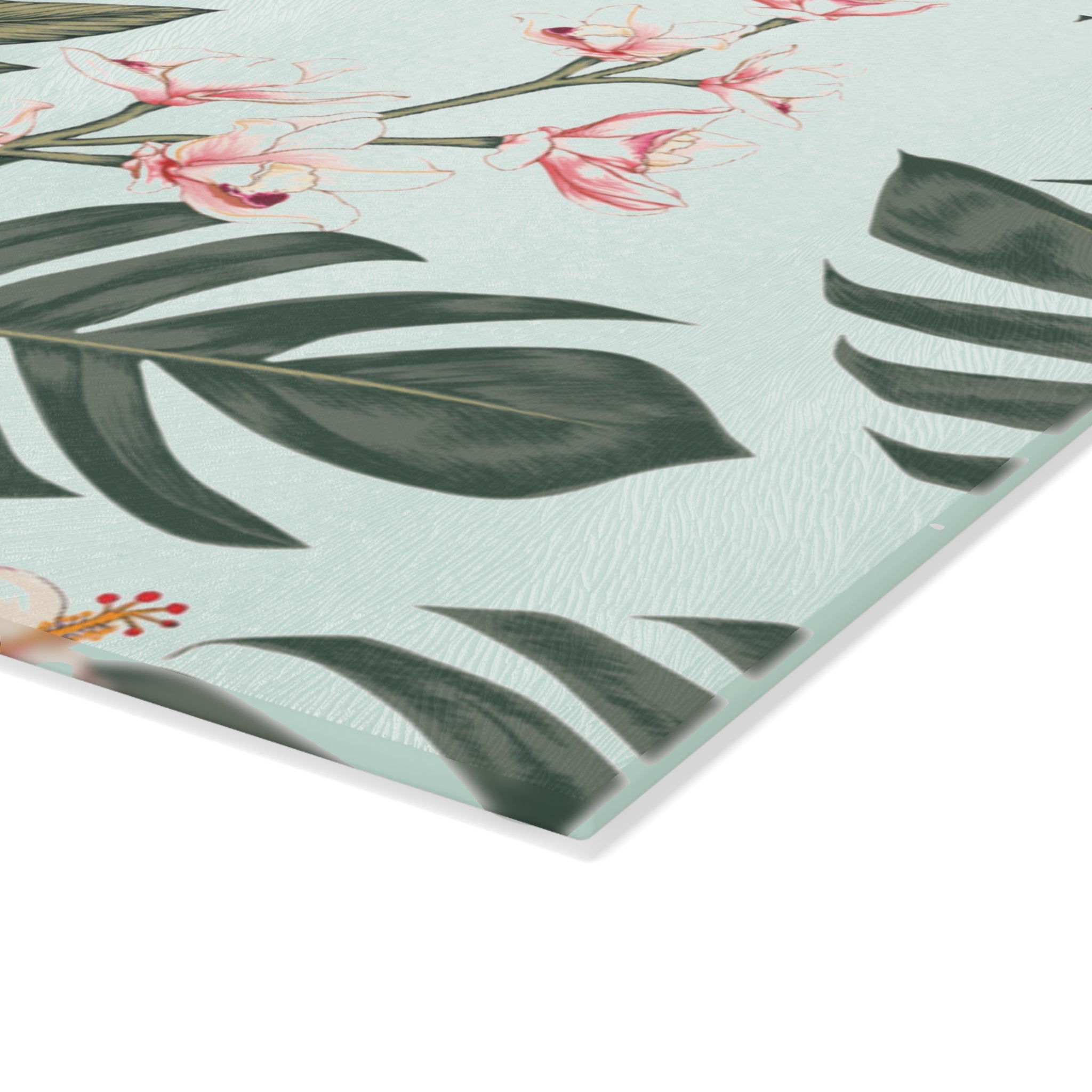 Hawaiian Tropical Floral Hibiscus Glass Cutting Board, Kitchen Decor, Unique Gift for Foodies, Housewarming, Wedding, Mothers Day