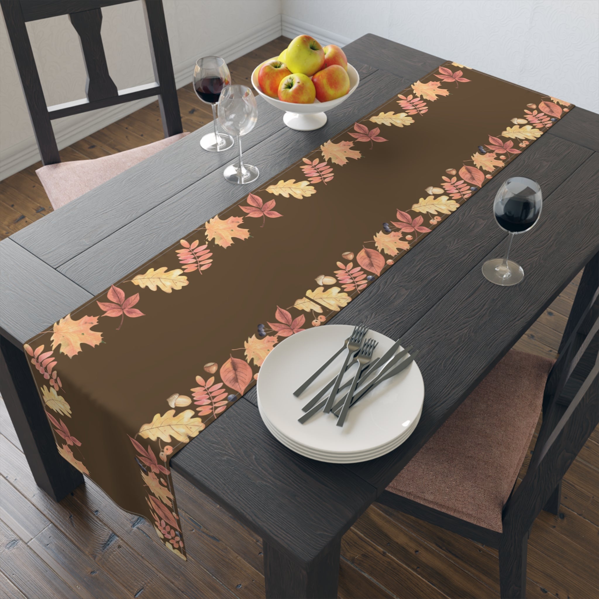 Rustic Fall Table Runner | Autumn Harvest Decor, Thanksgiving Table Setting, Farmhouse Style, Nature Inspired Home Decor
