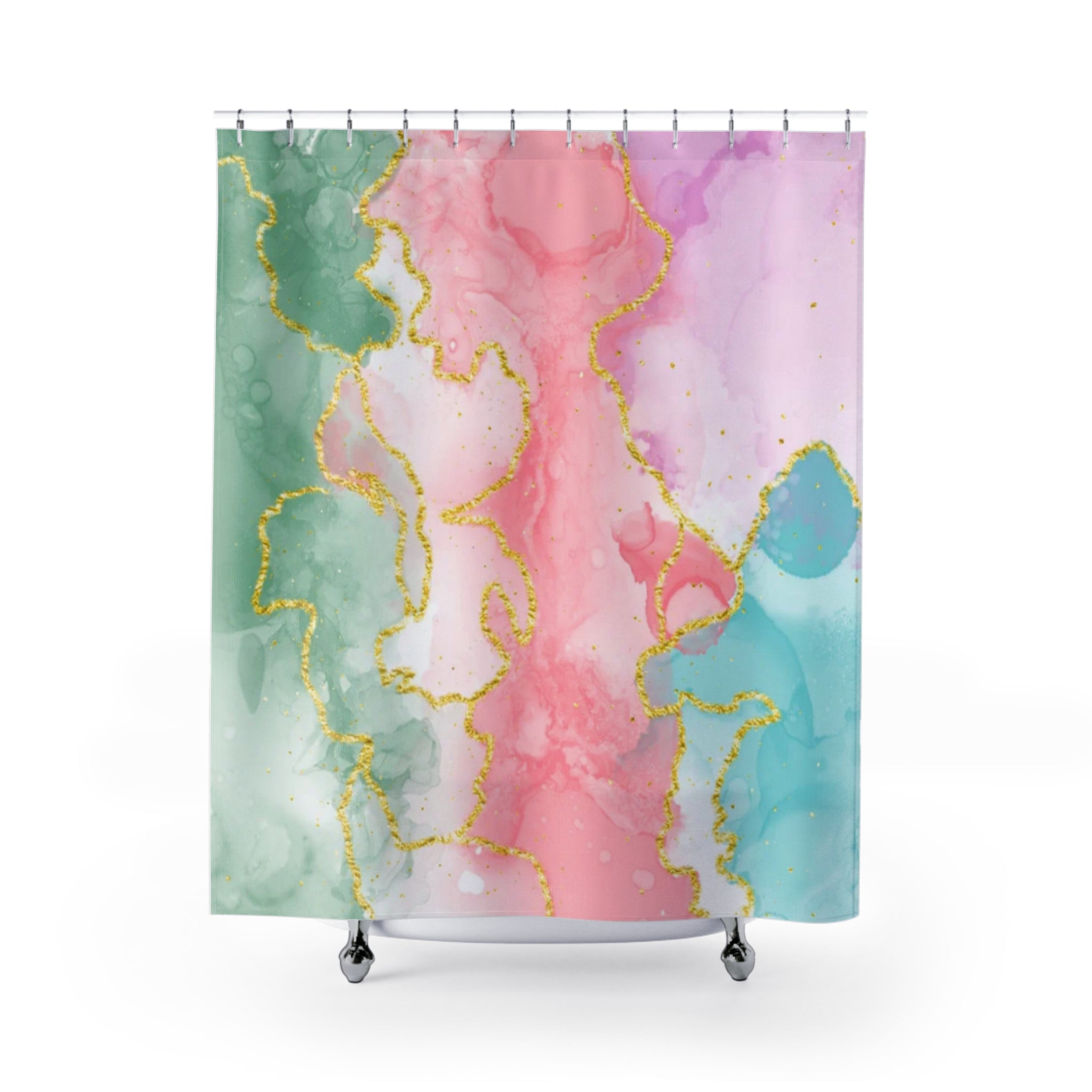 Watercolor Abstract Shower Curtain - Stylish Bathroom Decor, Modern Home, Gift for Friends, Wedding or Housewarming Gift, Colorful Design