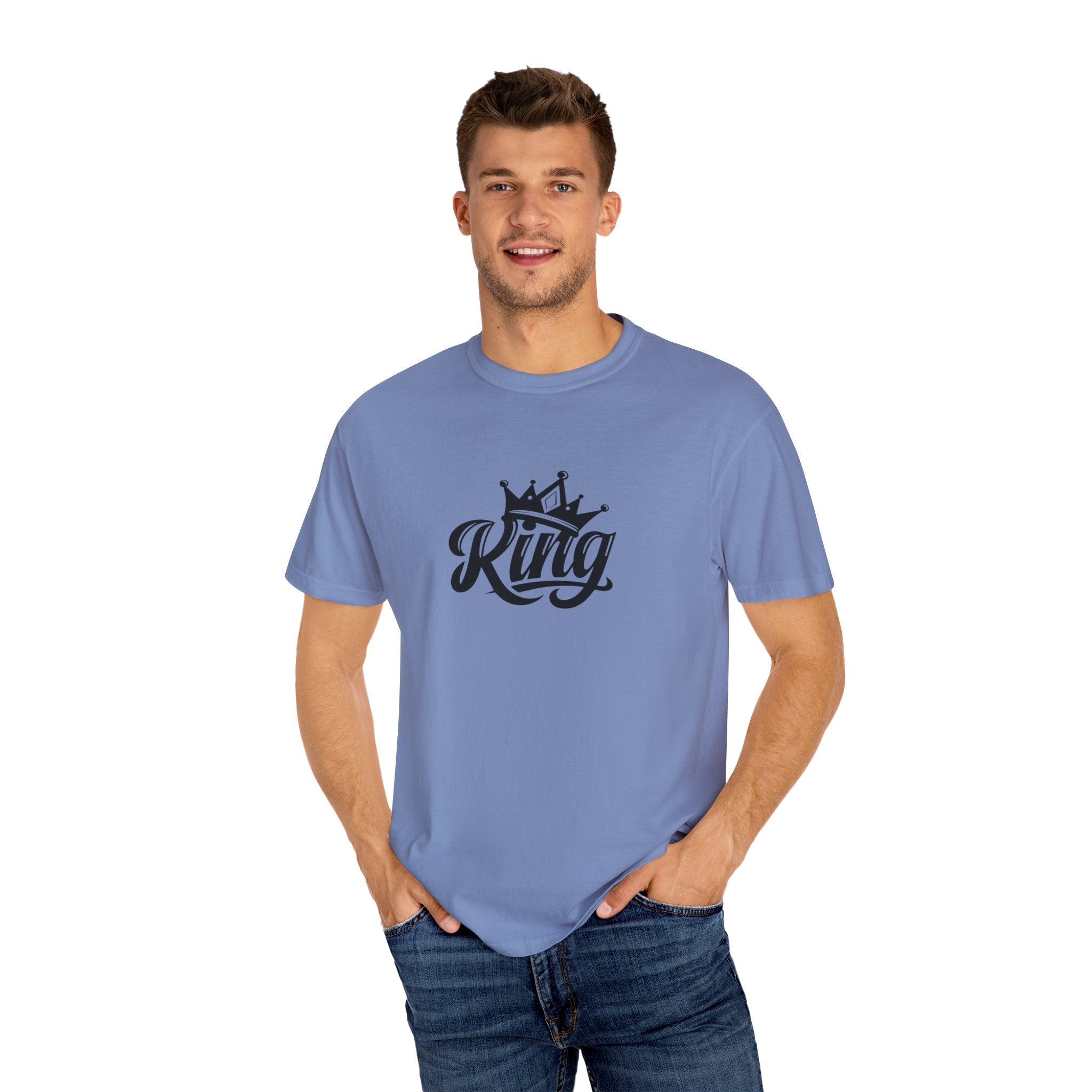 King Crown Garment-Dyed T-Shirt for Men and Women | Unisex Casual Tee, Gift for Dad, Birthday Shirt, Streetwear Style