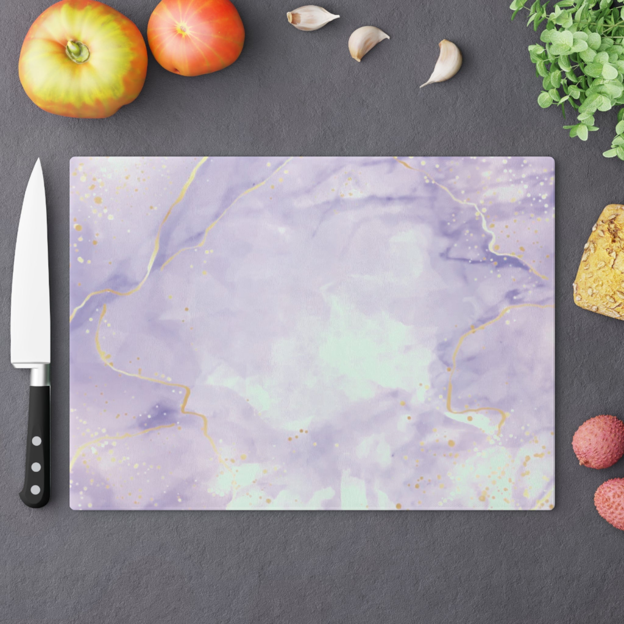 Elegant Marble Cutting Board with Gold Accents, Kitchen Decor, Wedding Gift, Home Cooking, Charcuterie Board