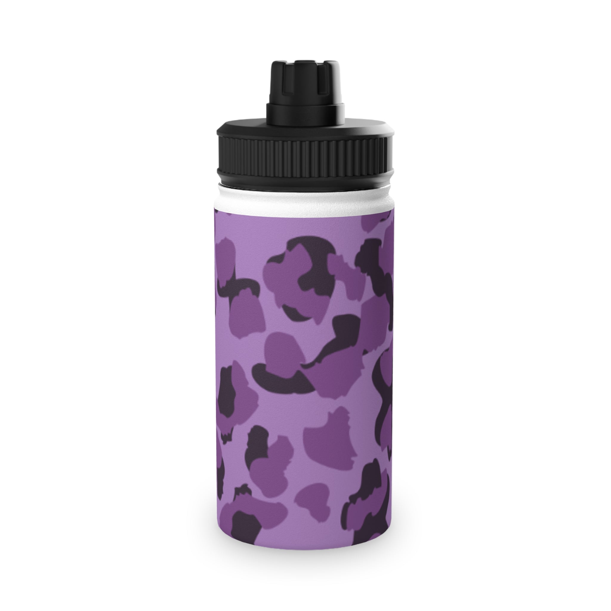 Purple Camo Water Bottle, Travel Hydration, Gym Essential, Eco-Friendly Gift, Active Lifestyle, Sports Gear, Outdoor Accessories