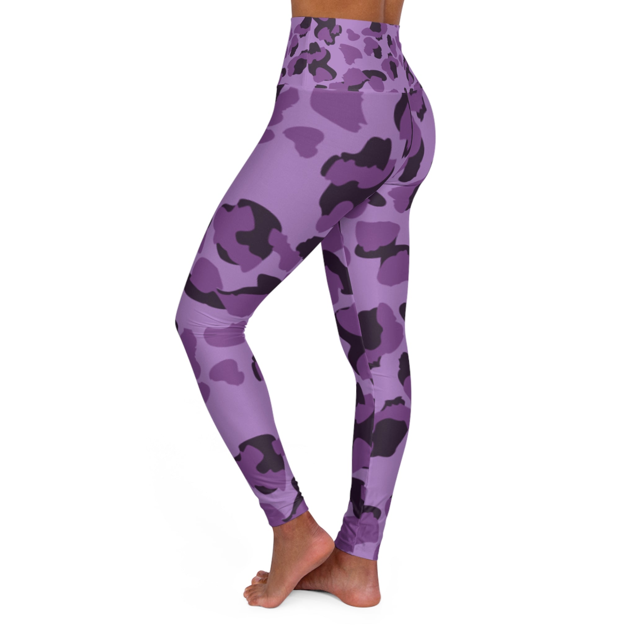 Purple Camo High Waisted Yoga Leggings, Workout Pants, Activewear, Fitness Fashion, Stylish Leggings, Comfortable Leggings