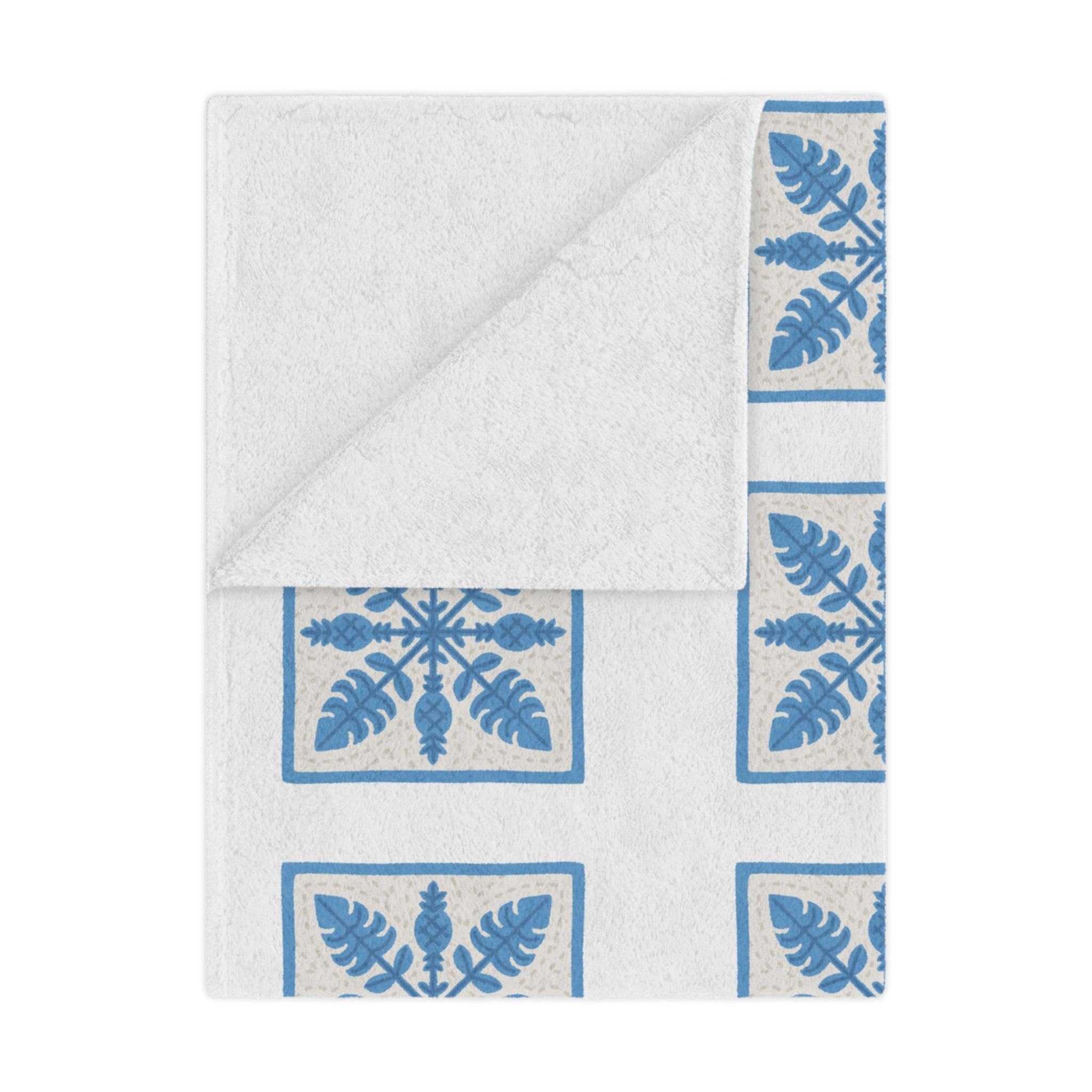 Cozy Winter Minky Blanket, Soft Throw, Holiday Gift, Home Decor, Snuggle Blanket, Nursery Blanket, Blue Floral Design