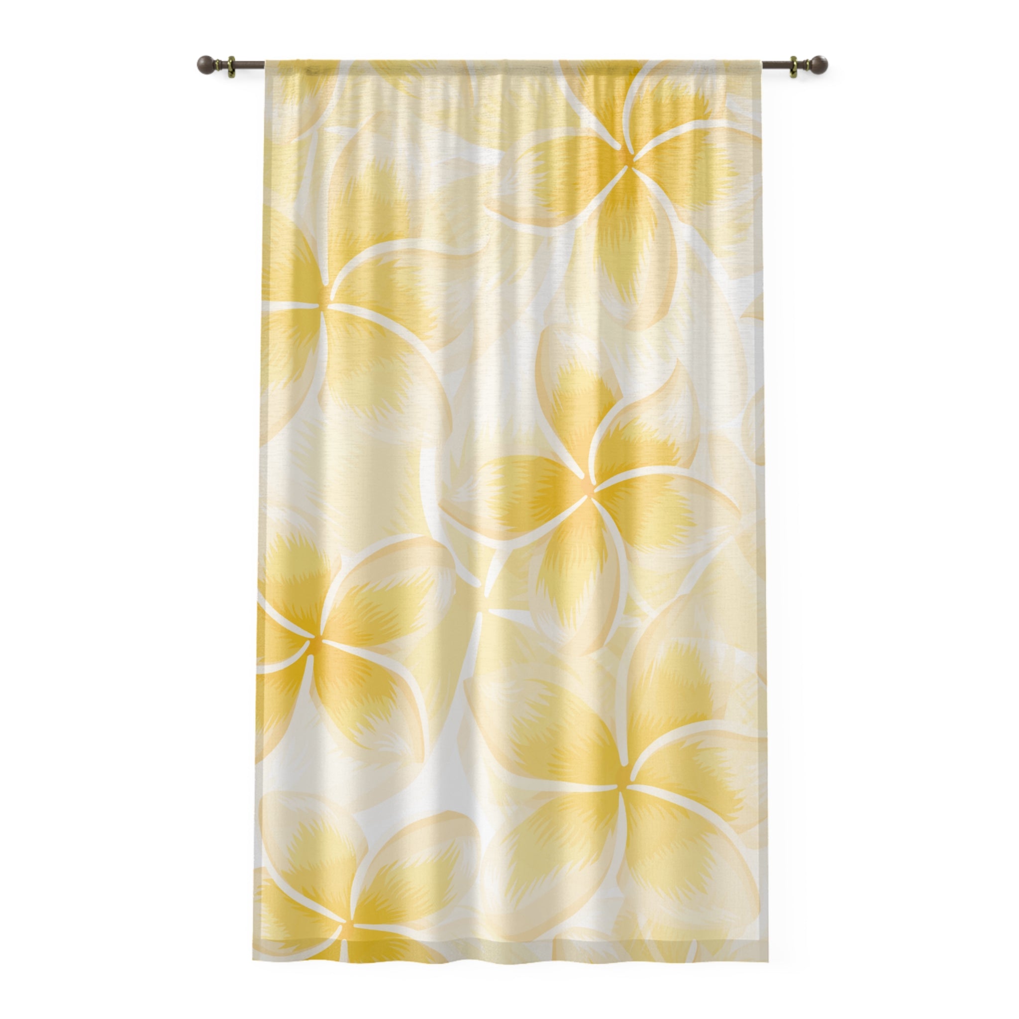 Sunny Floral Window Curtains, Light Filtering Drapes, Home Decor, Summer Vibes, Bright Living Room, Beach House Essentials