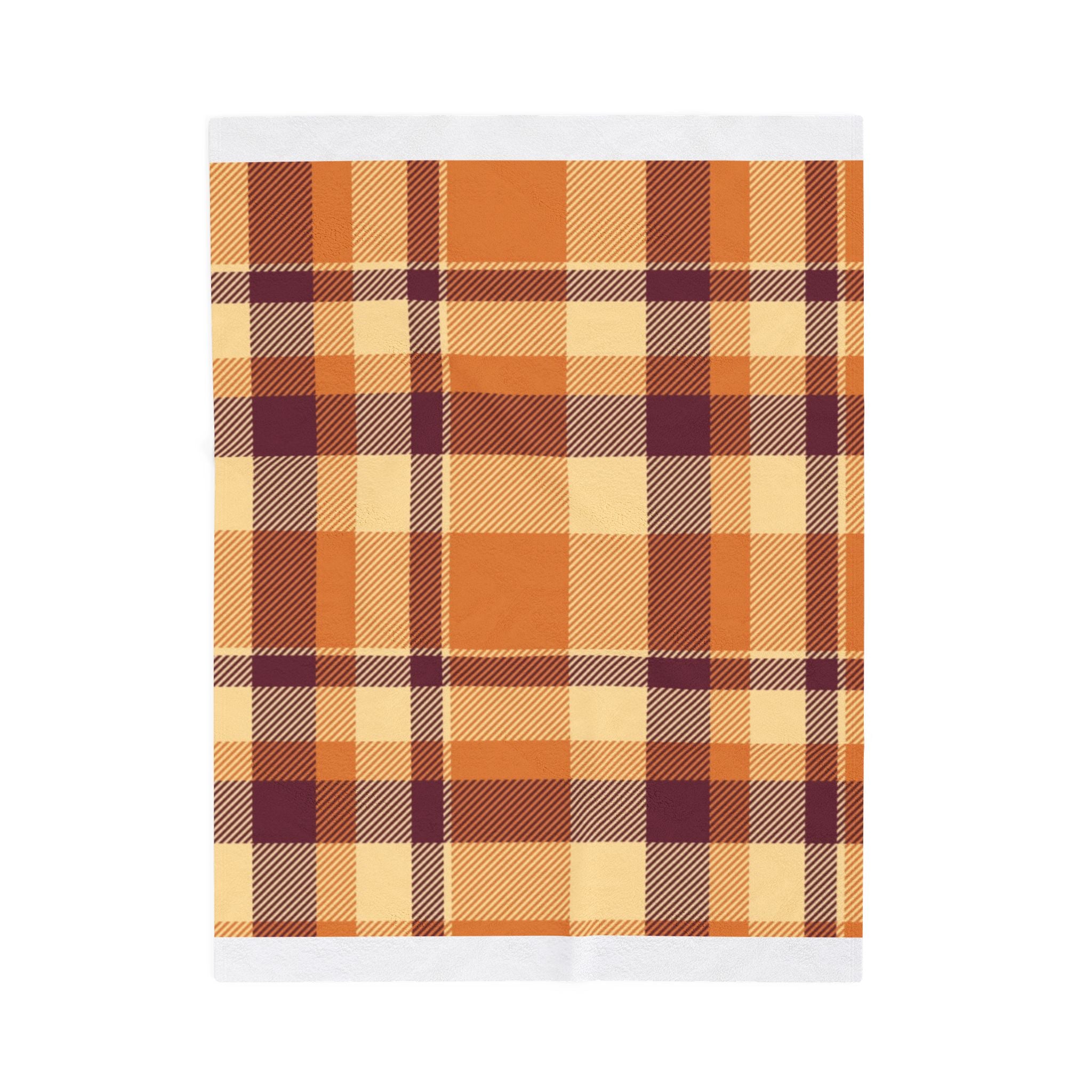 Cozy Plaid Velveteen Plush Blanket | Soft Throw for Fall, Winter, Home Décor, Gifts, Snuggling
