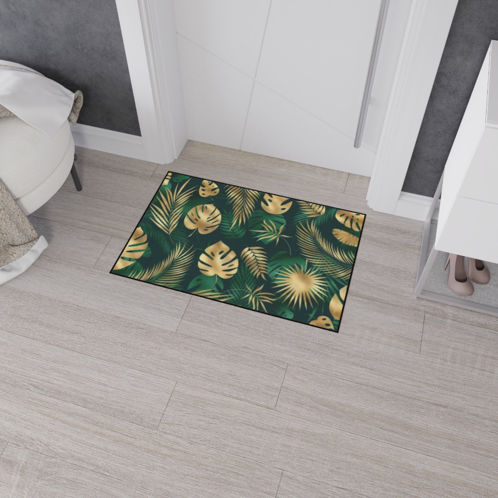 Hawaiian Tropical Monstera Leaf Floor Mat - Heavy Duty Welcome Mat, Indoor Outdoor Rug, Home Decor, Gift for Housewarming, Summer Vibes