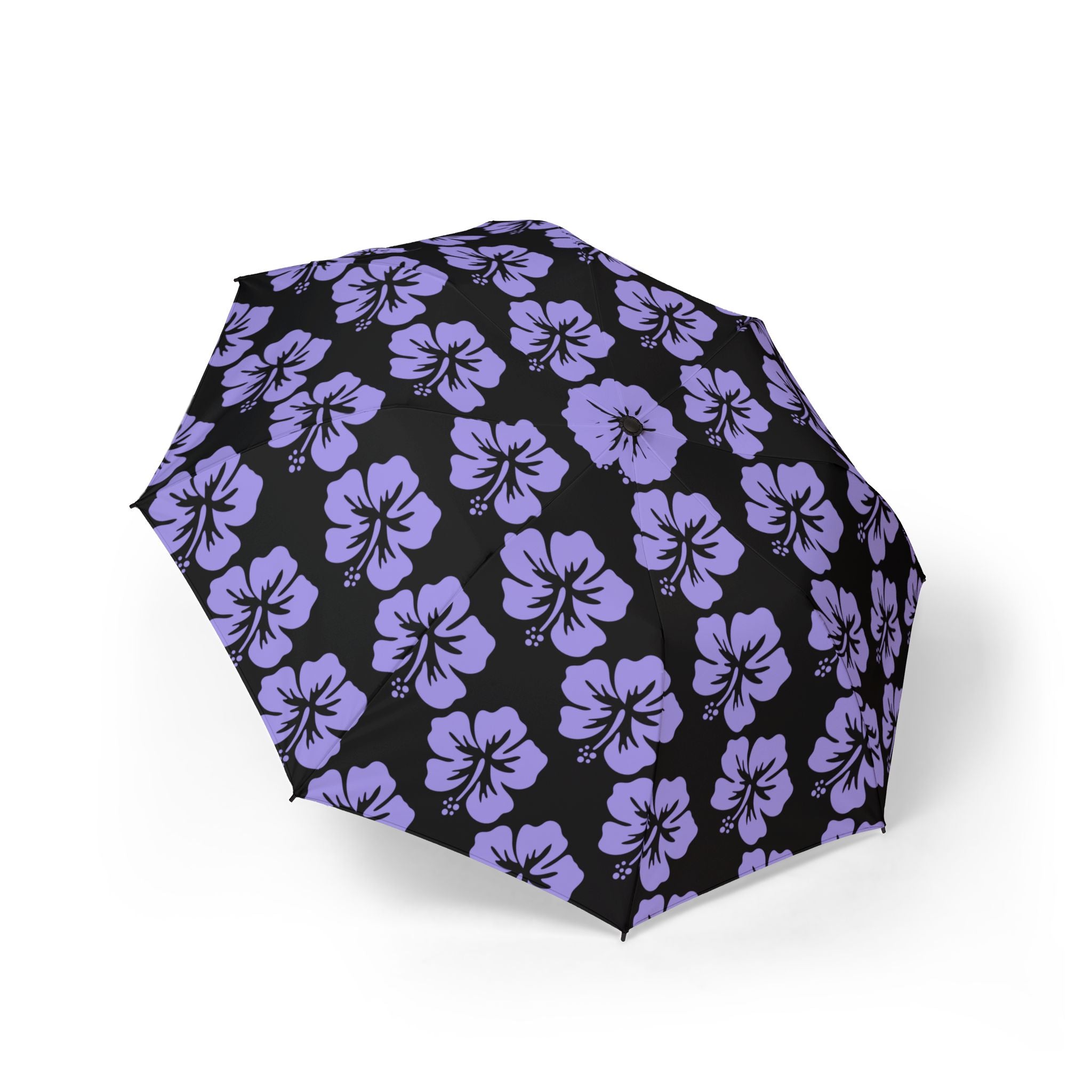 Purple Floral Foldable Umbrella | Semi-Automatic/Compact for Travel | Rain/UV Protection | Perfect Gift for Women