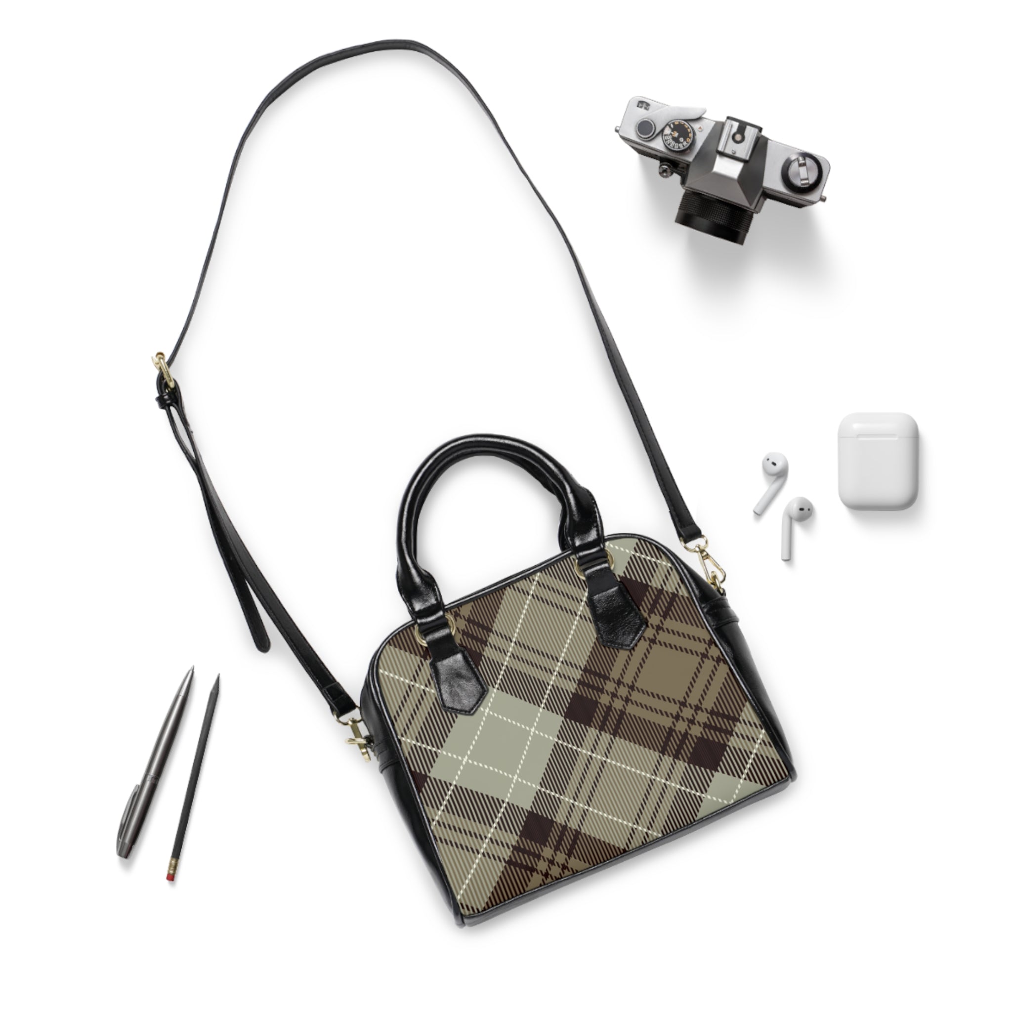 Stylish Plaid Shoulder Handbag, Trendy Tote for Everyday Use, Perfect for Gifts, Fashion Accessory, Work or Casual Outing