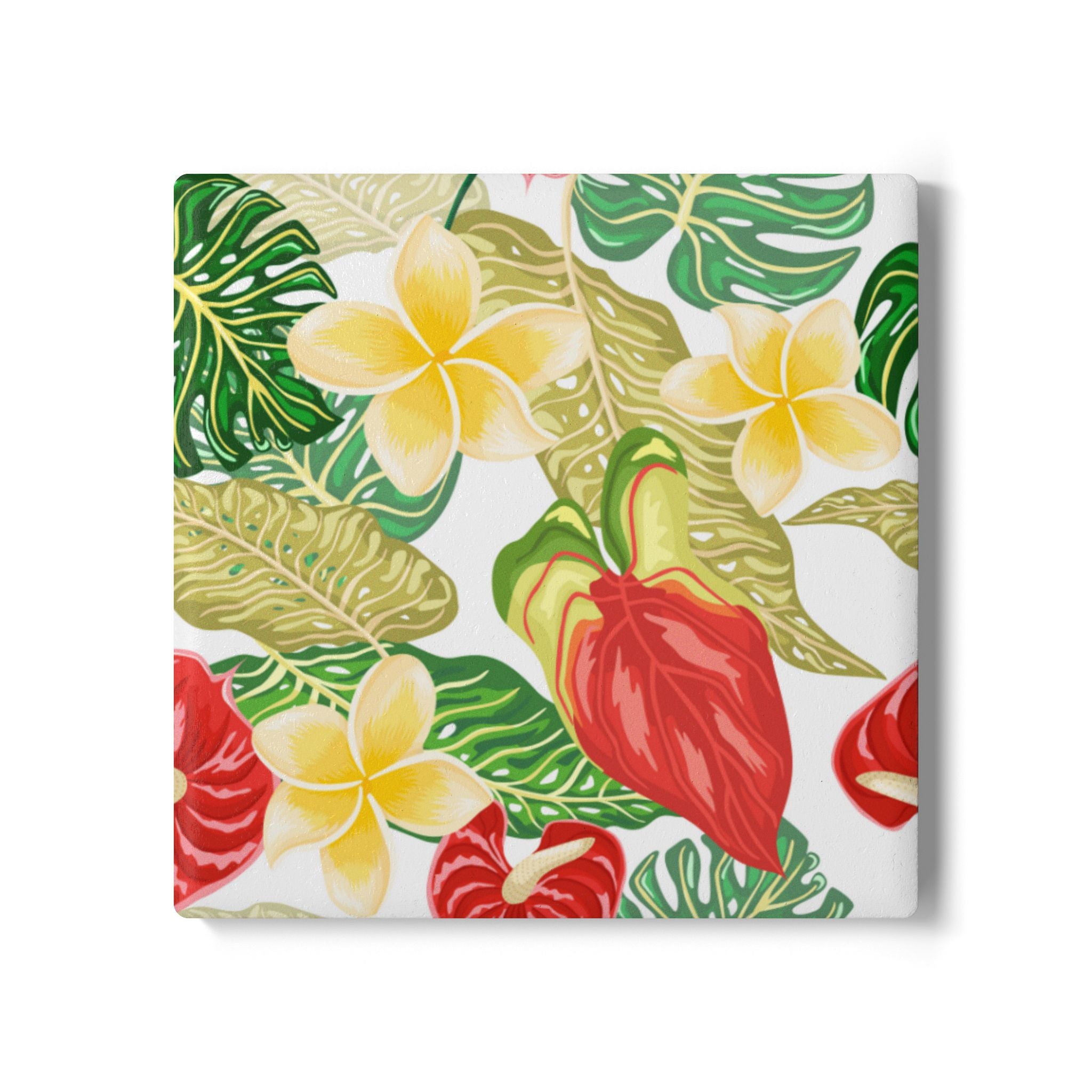 Tropical Floral Coaster Set - Vibrant Home Decor, Summer Party, Gift for Nature Lovers, Housewarming, Kitchen Accessory