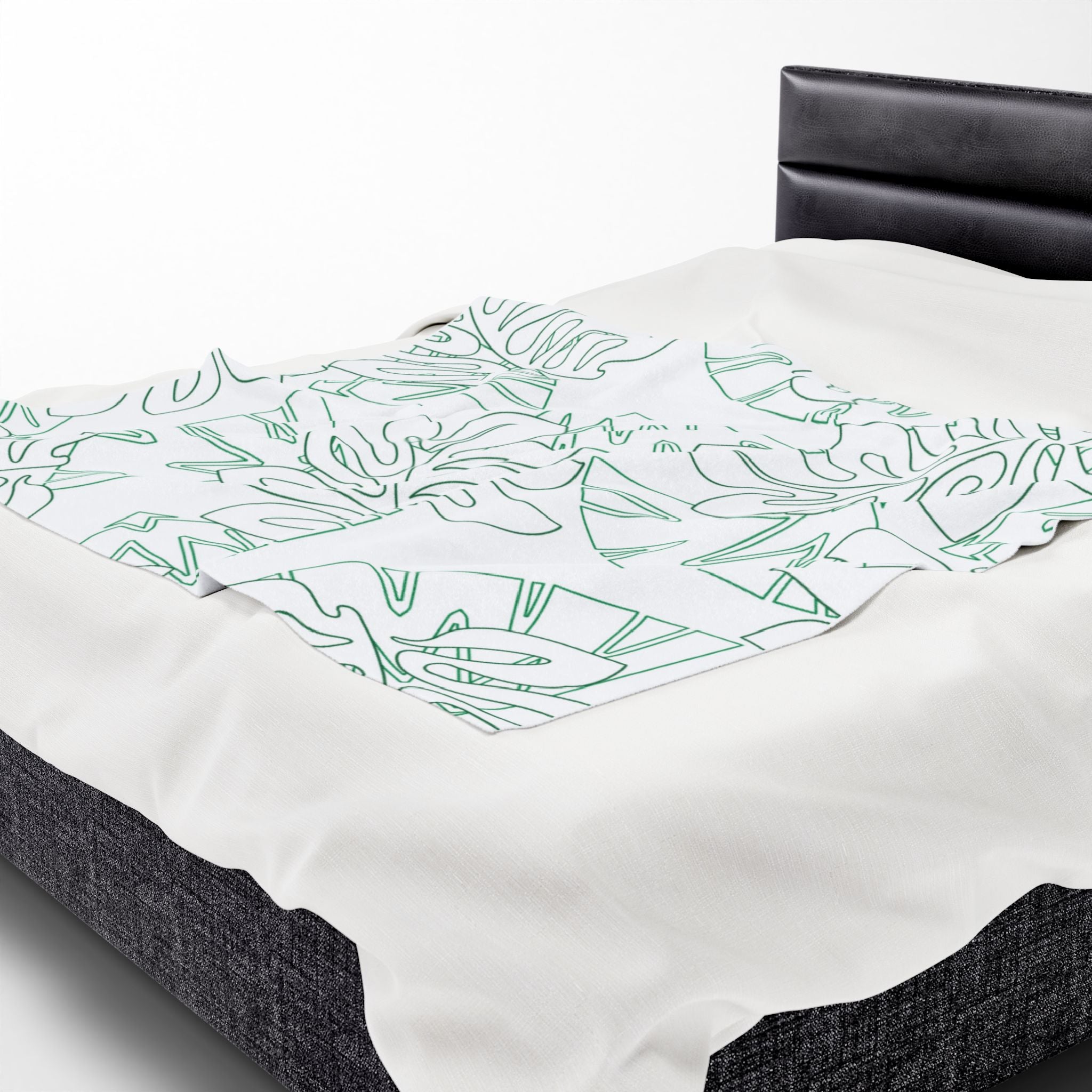 Tropical Leaves Plush Blanket - Cozy, Soft, Decorative Throw for Home, Gift for Her, Summer Vibes, Relaxation Decor