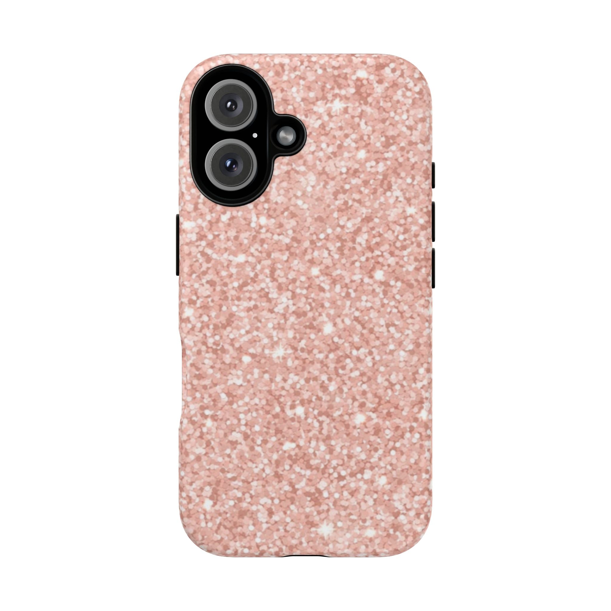 Rose Gold Glitter Phone Case, Tough Cases, Fashion Accessories, Unique Gifts, Birthday Present, Trendy Tech
