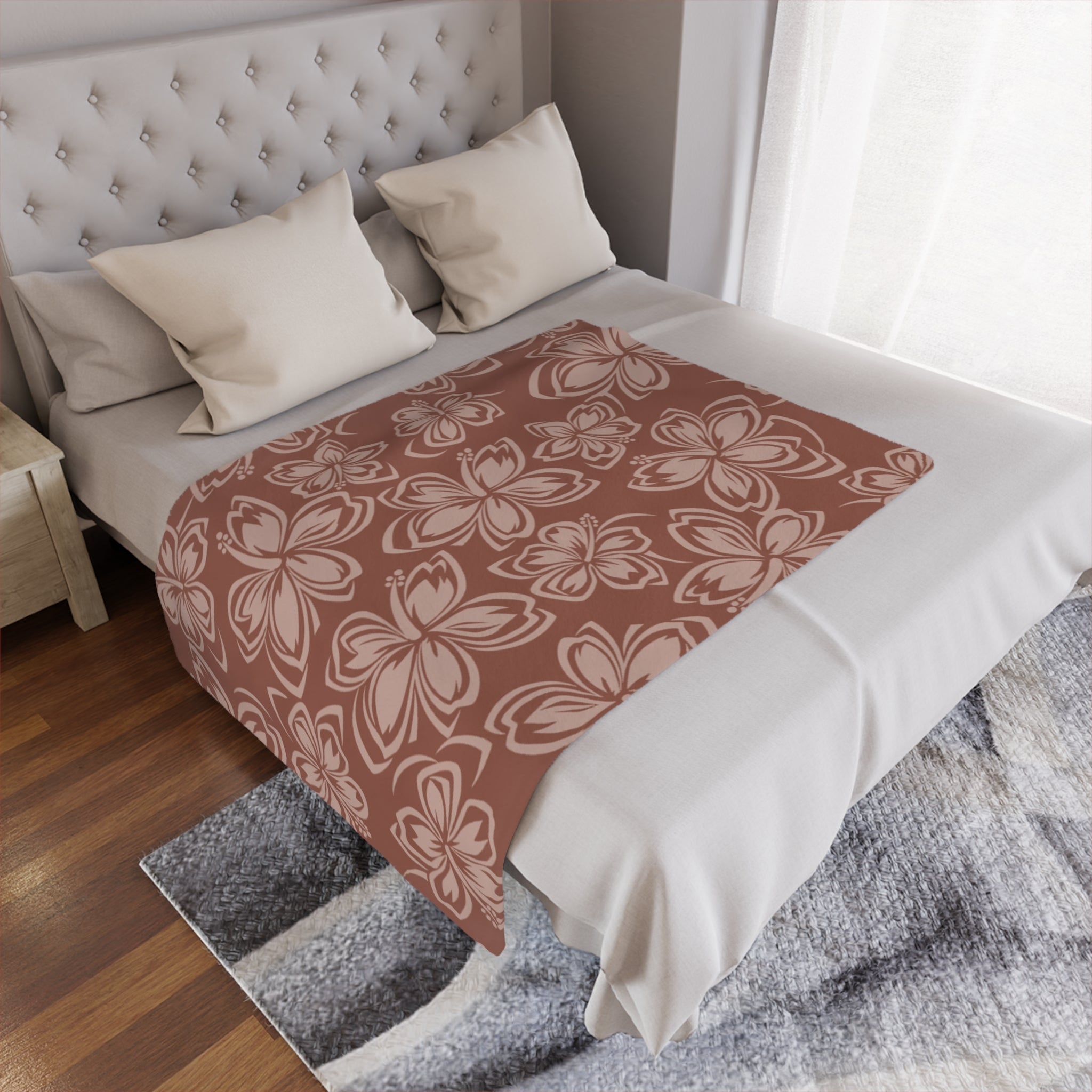 Cozy Floral Minky Blanket, Soft Throw for Babies, Nursery Decor, Modern Bedding, Mother’s Day Gift, Relaxation Essential