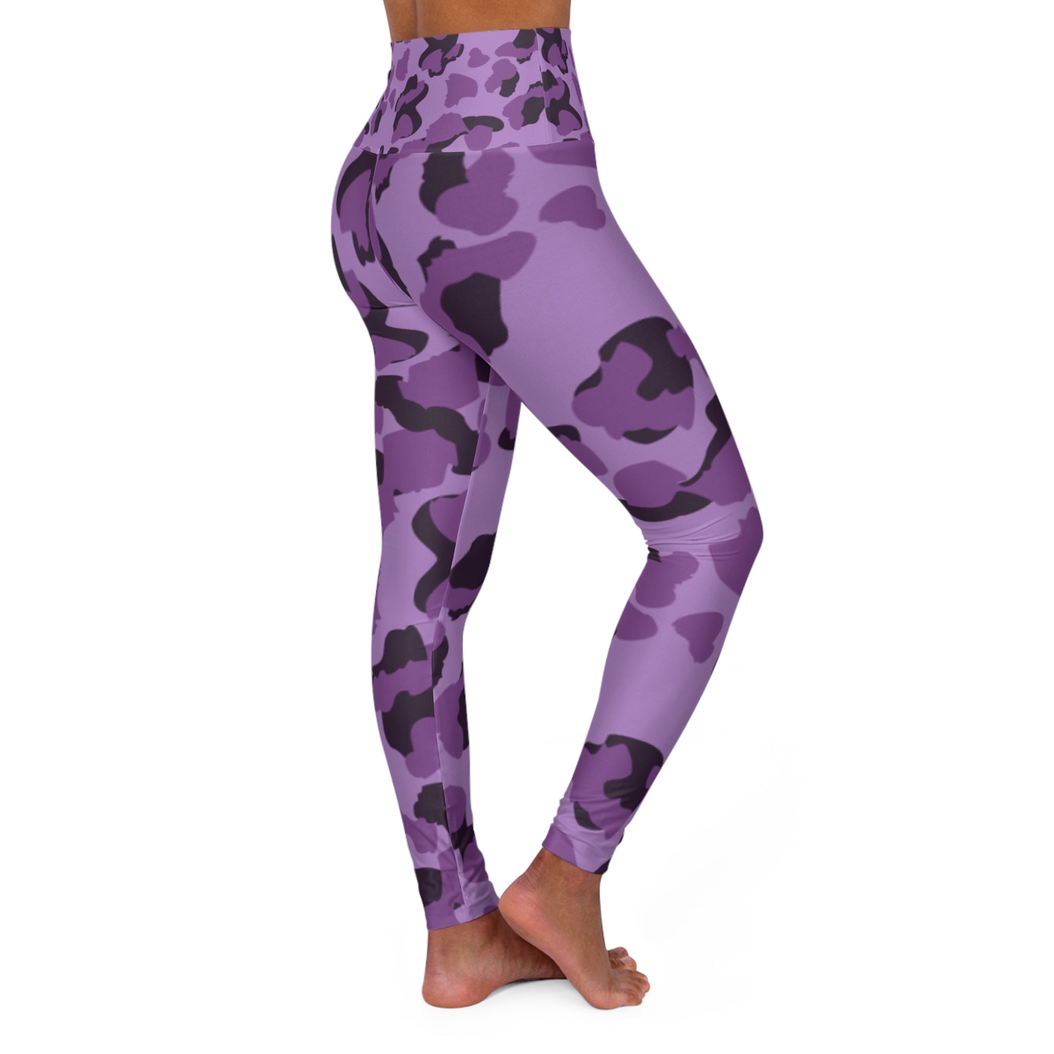 Purple Camo High Waisted Yoga Leggings, Workout Pants, Activewear, Fitness Fashion, Stylish Leggings, Comfortable Leggings