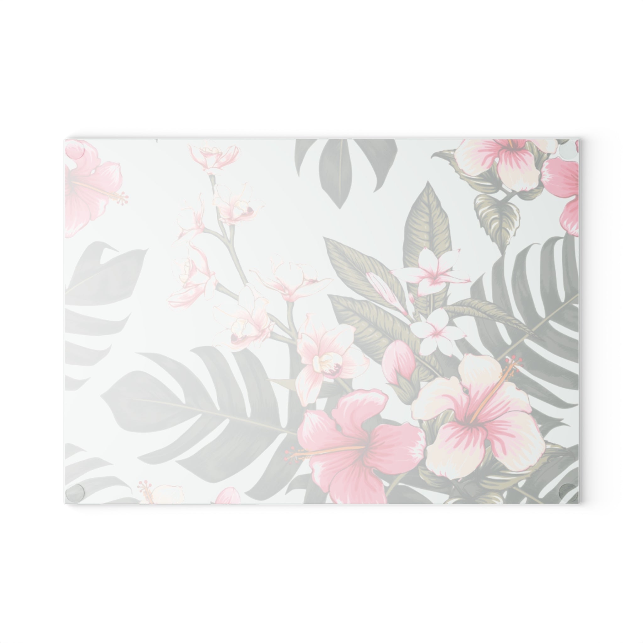 Hawaiian Tropical Floral Hibiscus Glass Cutting Board, Kitchen Decor, Unique Gift for Foodies, Housewarming, Wedding, Mothers Day