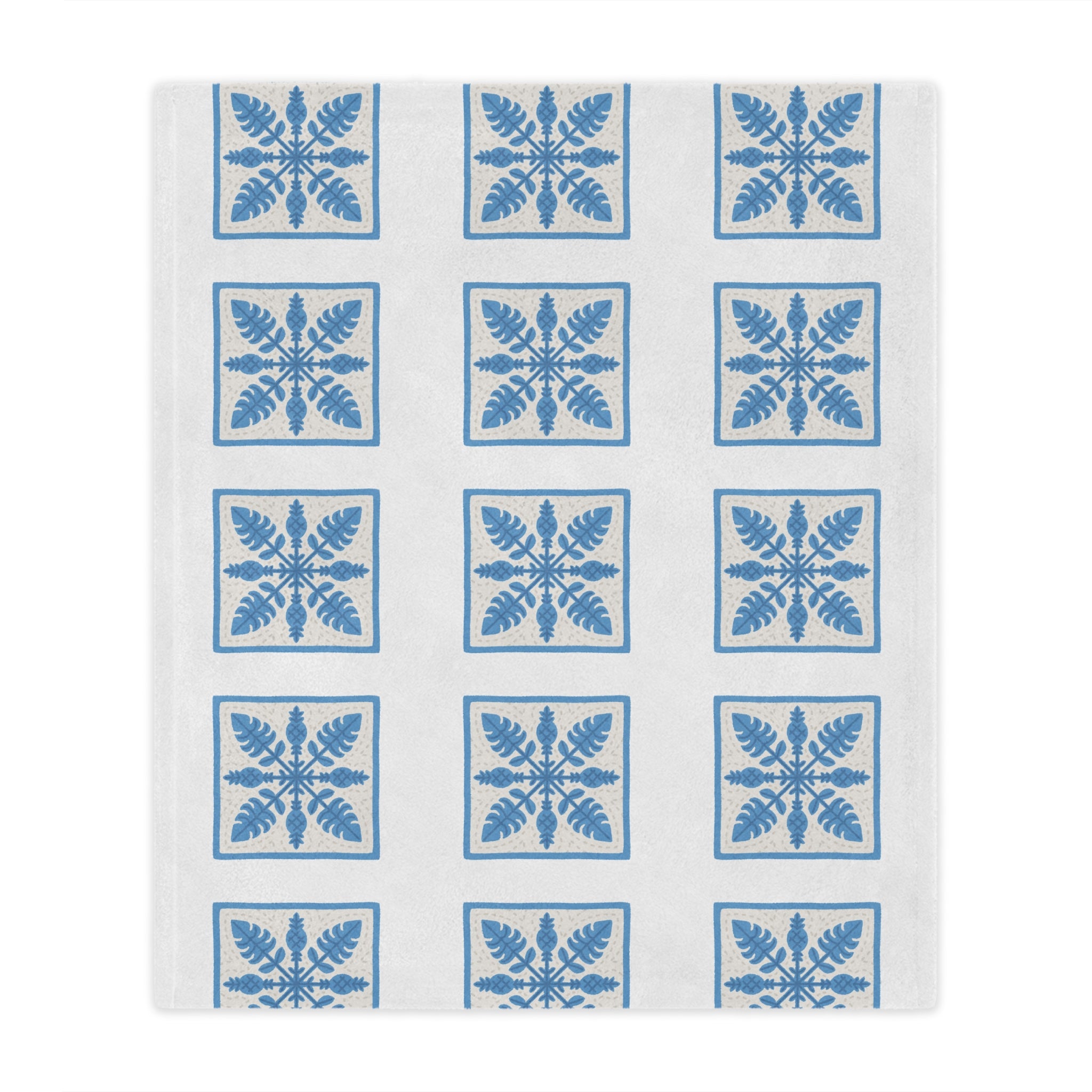 Cozy Winter Minky Blanket, Soft Throw, Holiday Gift, Home Decor, Snuggle Blanket, Nursery Blanket, Blue Floral Design