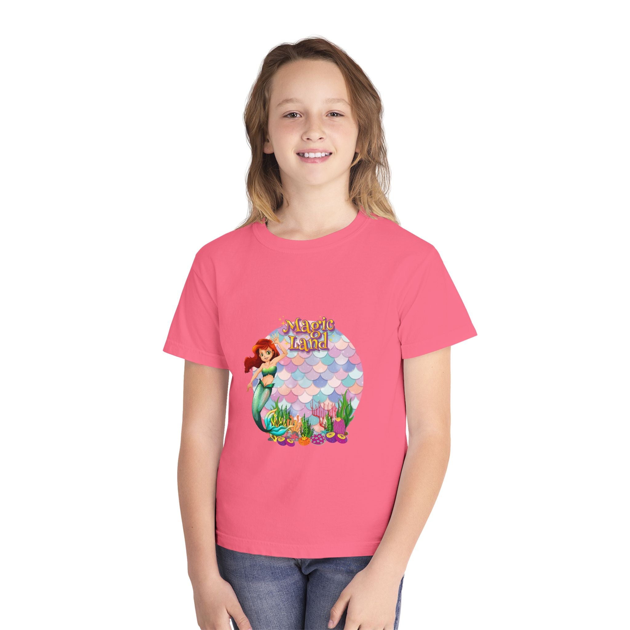 Mermaid Themed Youth Tee - Perfect for Birthdays, Summer Vacations, Beach Days, Parties, and Everyday Wear