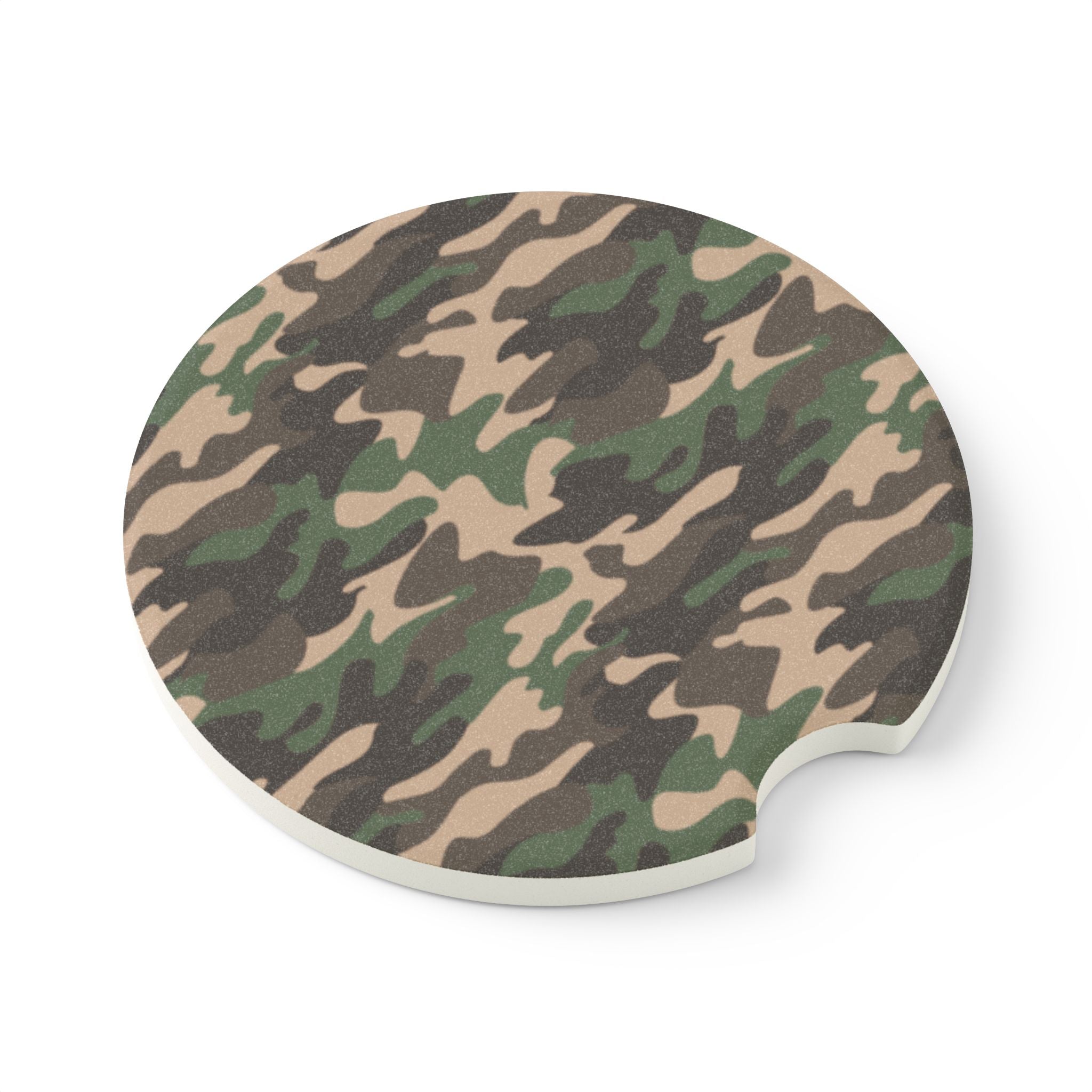 Camouflage Soapstone Car Coaster for a Stylish Ride, Car Accessories, Gifts for Him, Auto Decor, Vehicle Drink Holder
