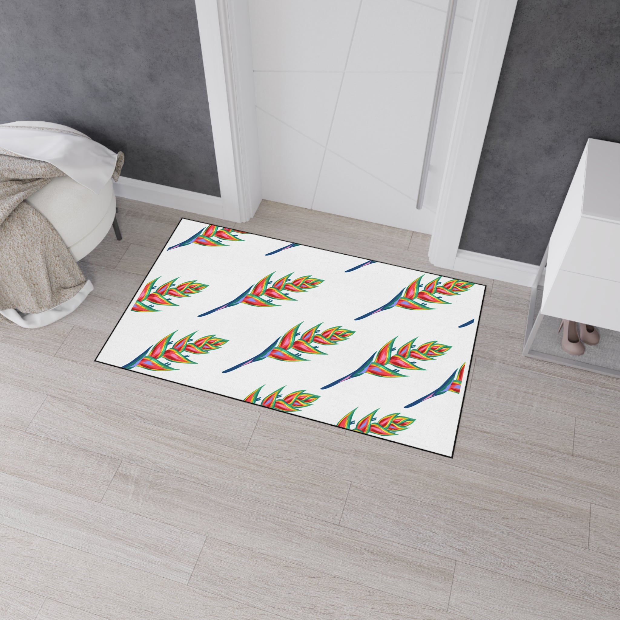 Hawaiian Vibrant Floral Heavy Duty Floor Mat, Indoor/Outdoor Rug, Home Decor, Entryway Mat, Kitchen Floor Protector